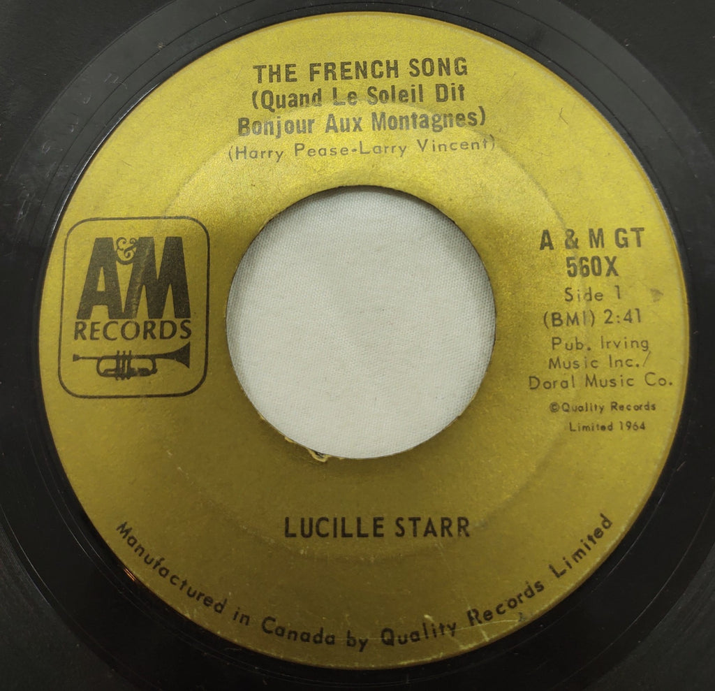 Lucille Starr – Sit Down and Write a Letter 7” A&M GT-560X Canada