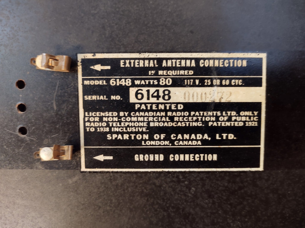 Sparton 6148 Viso-Glo AM/SW Tube Radio (1946) Expert Restored, Green Tuning Eye