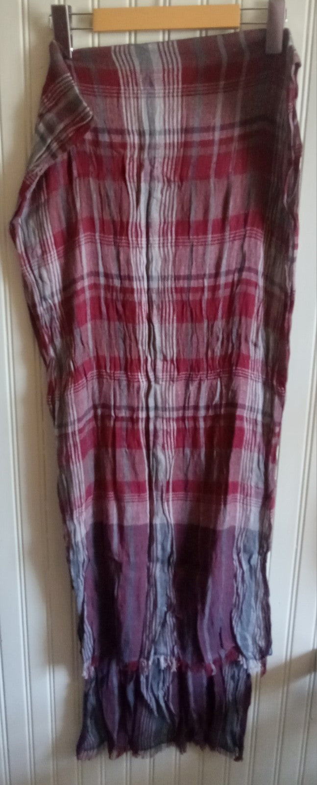 Plaid Tartan Scarf with Rope Fringe Ends Cozy Winter Blanket Wrap Unisex