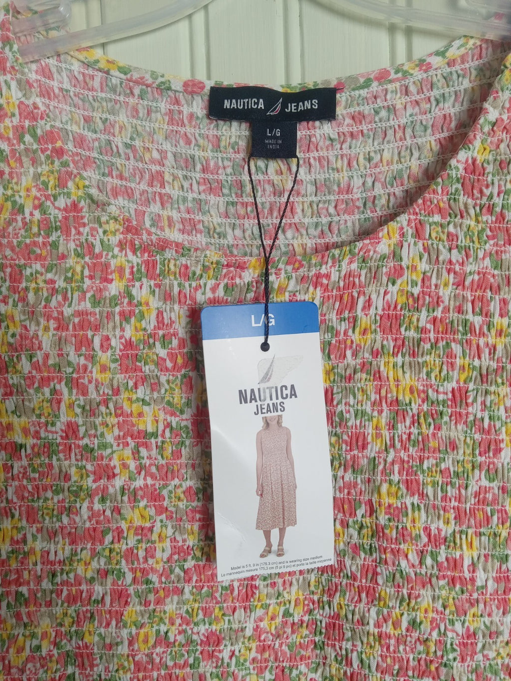 Nautica Women’s Floral Maxi Dress Large 100% Viscose Boho Summer Vacation