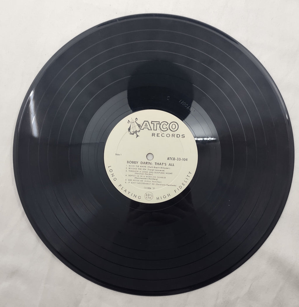 Bobby Darin That's All LP ATCO 33-104 Mono 1956 Vocal Jazz Pop Classic Vinyl LP