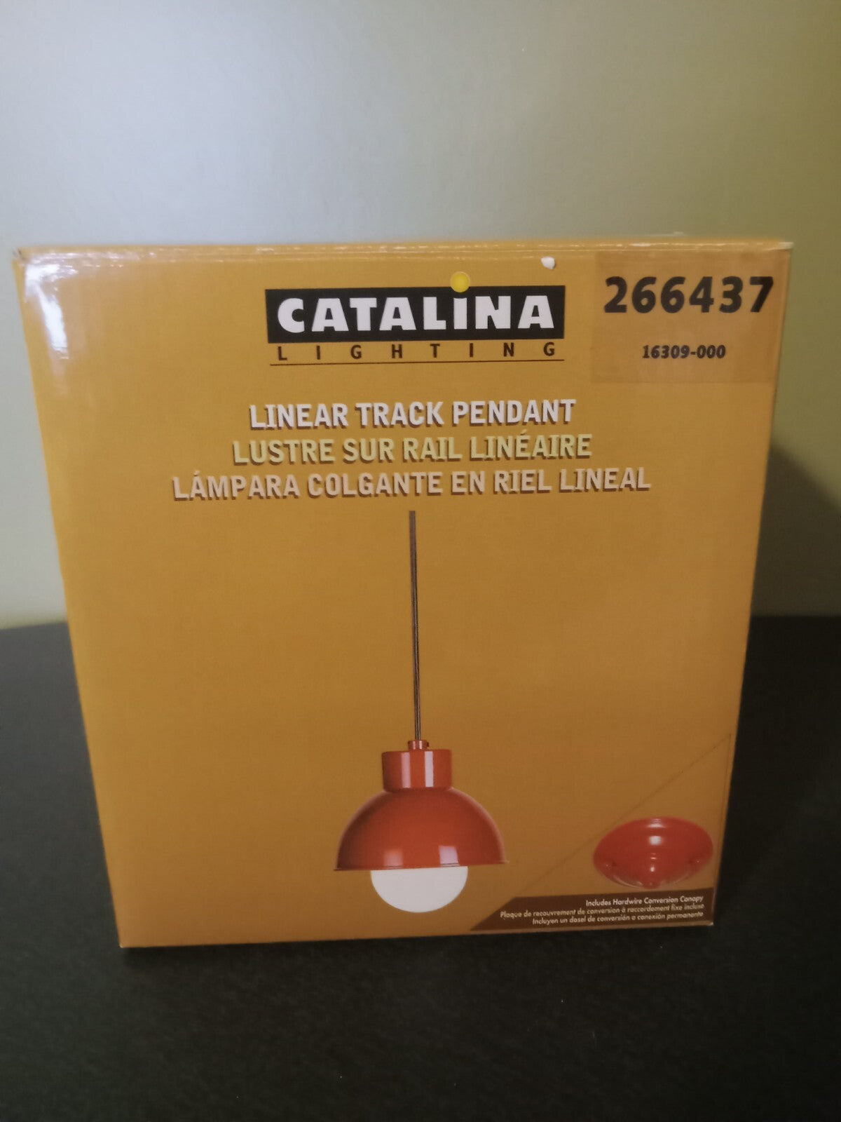 Track Pendant Light – Red Finish, New in Box, Modern Lighting Fixture