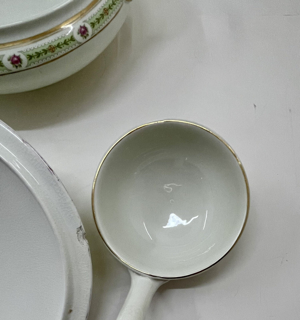 Antique Johnson Brothers Soup Tureen Ironstone with Matching Ladle White