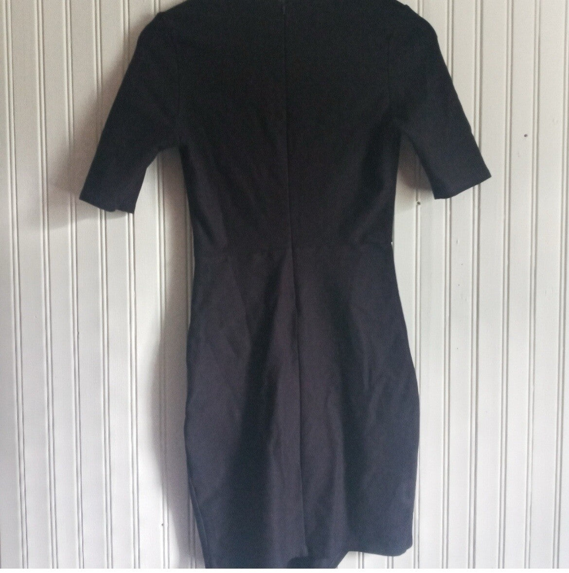Lulus Black Asymmetrical Short Sleeve Bodycon Mini Dress Size Small – VG