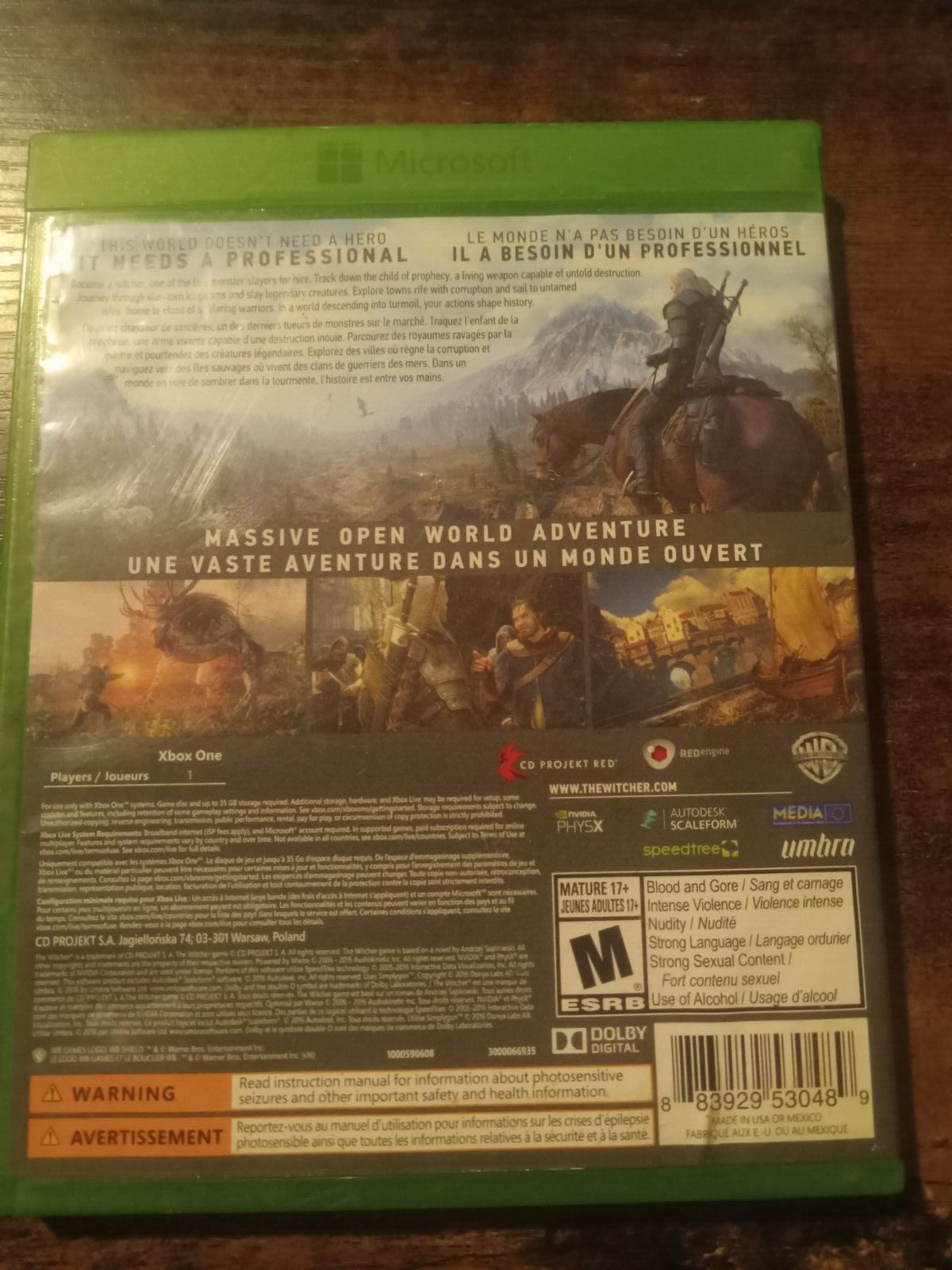 The Witcher 3 Wild Hunt GOTY (Xbox One) – Slipcover Included – Tested