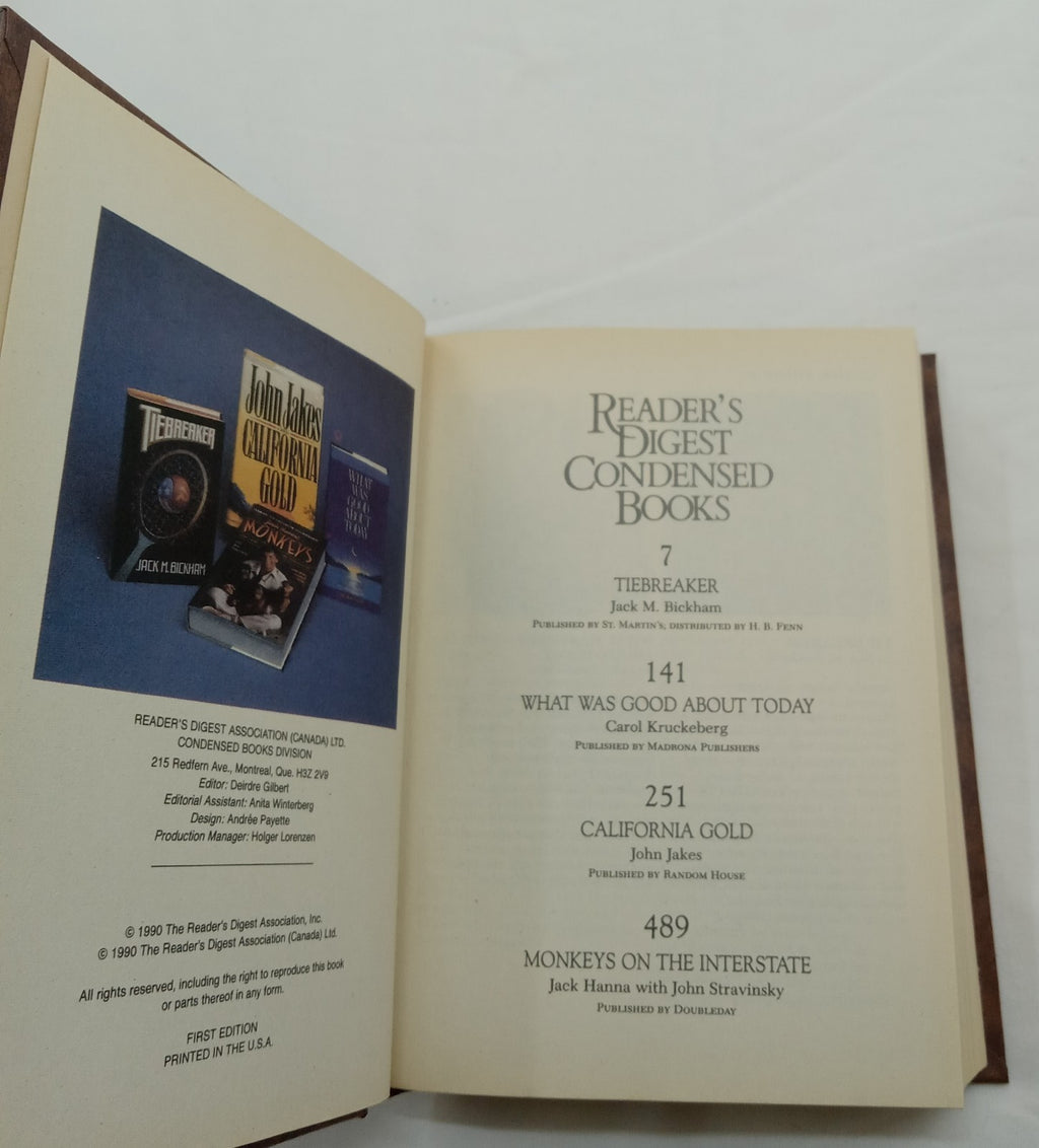 1990 Reader's Digest Condensed 1st Ed HC Leather Gilt Vtg NM Anthology