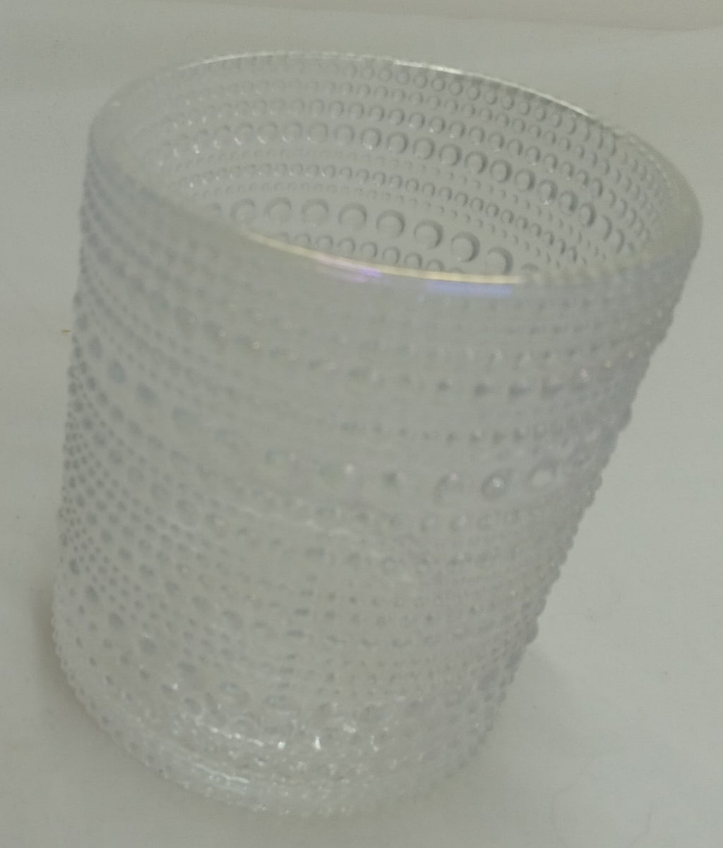 Iridescent Hobnail Glass Votive Candle Holder – Boho Rainbow Accent Decor