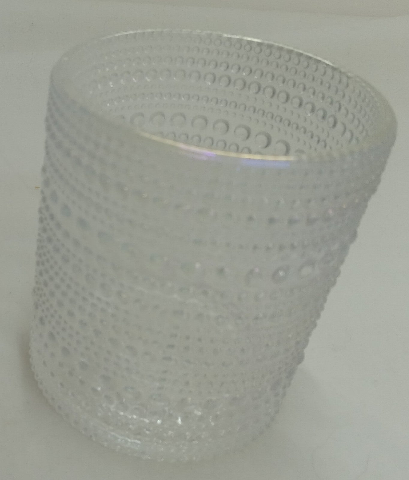 Iridescent Hobnail Glass Votive Candle Holder – Boho Rainbow Accent Decor