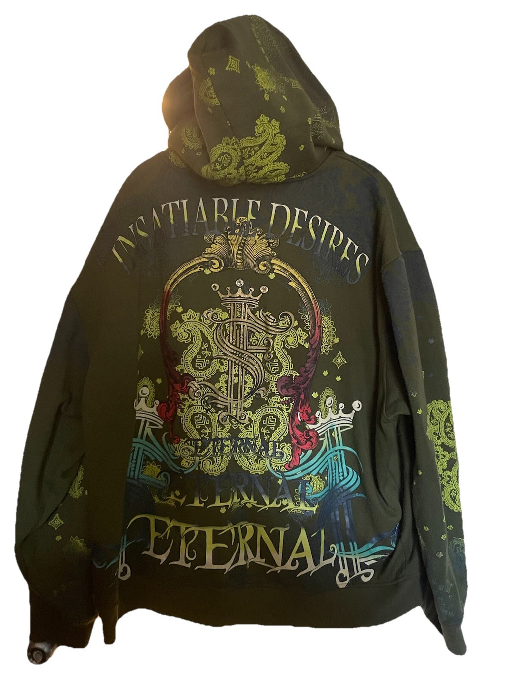 Rawblue Vintage Y2K Insatiable Desires Dark Green Japanese Anime Punk Sweater