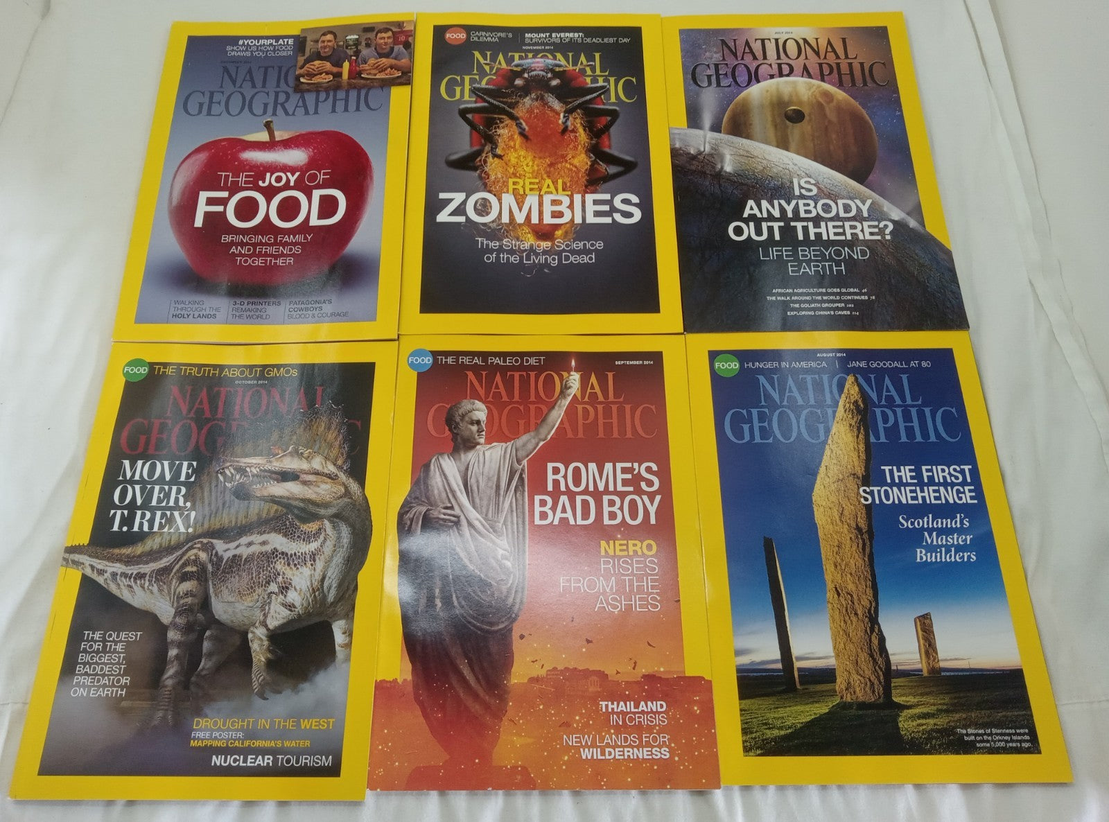 National Geographic Jul–Dec 2014 | Faux Leather Slipcase | 6 VG+ Mags