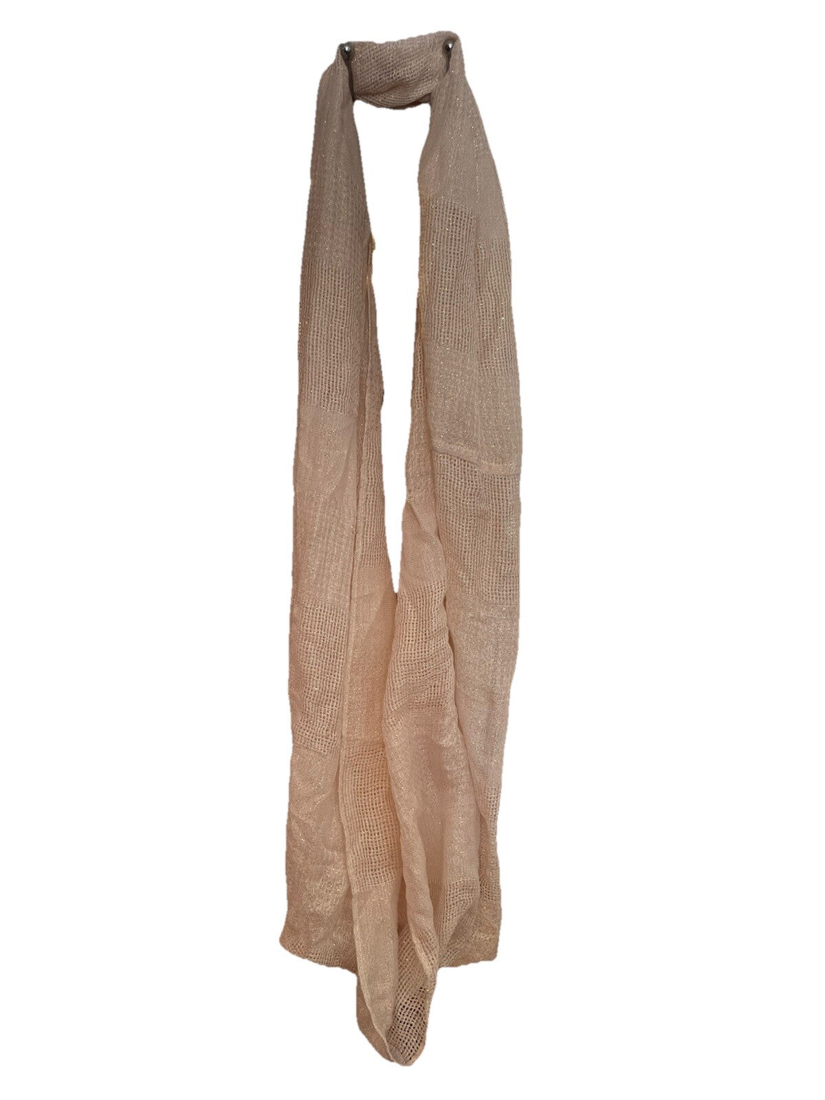 Blush Knit Infinity Scarf Sparkle Thread Soft Winter Holiday Scarf Gift