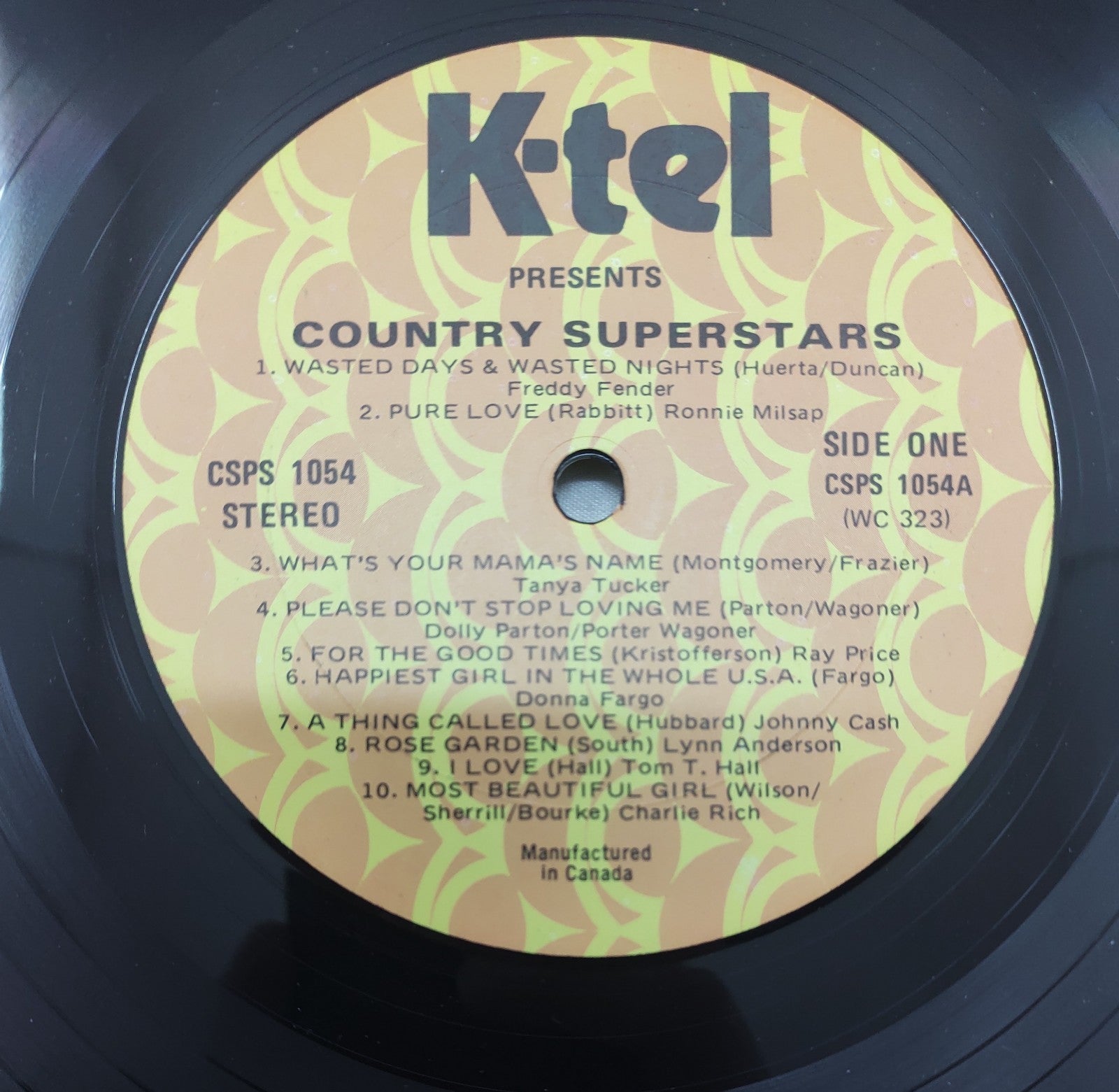K-Tel Country Superstars LP 1976 CSPS-1054 WC-323 Compilation