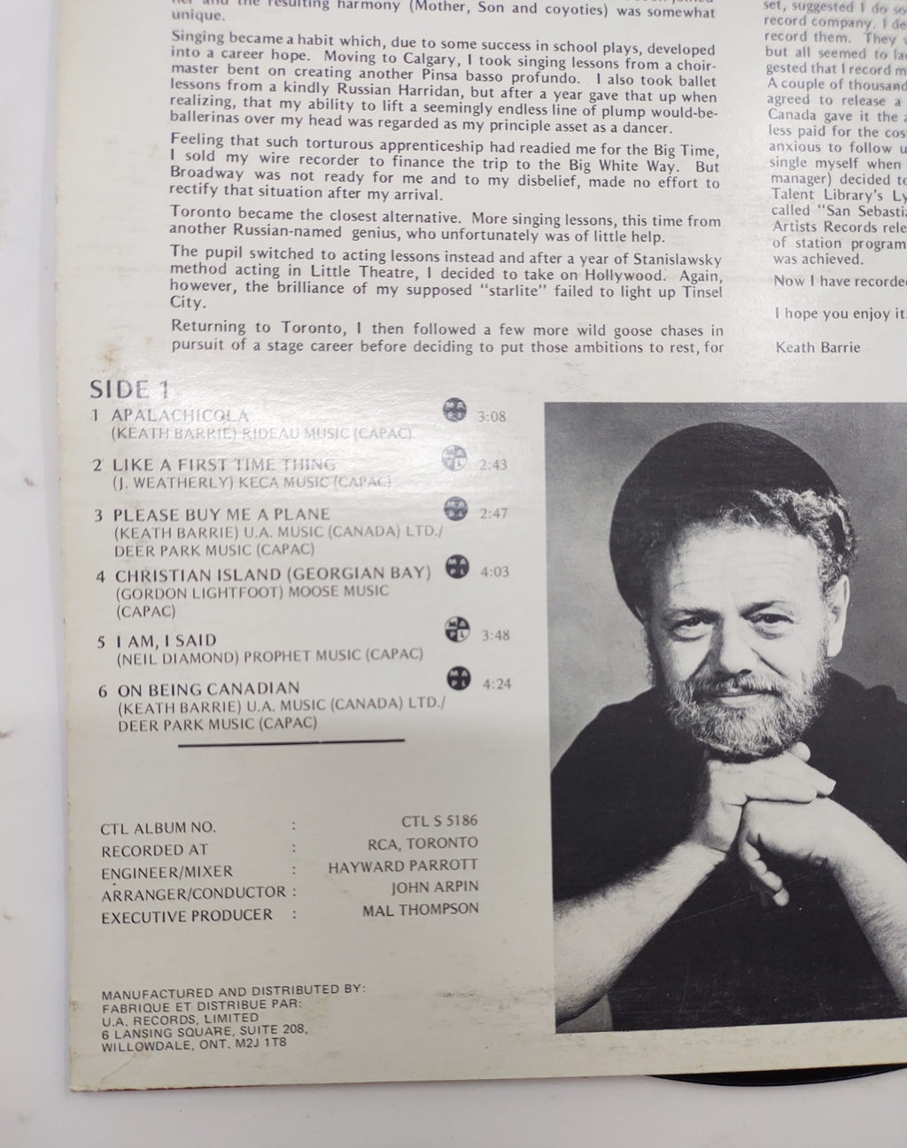 Keath Barrie – Sings of Love & Places (1974) Vinyl LP UA Folk UALA-350G