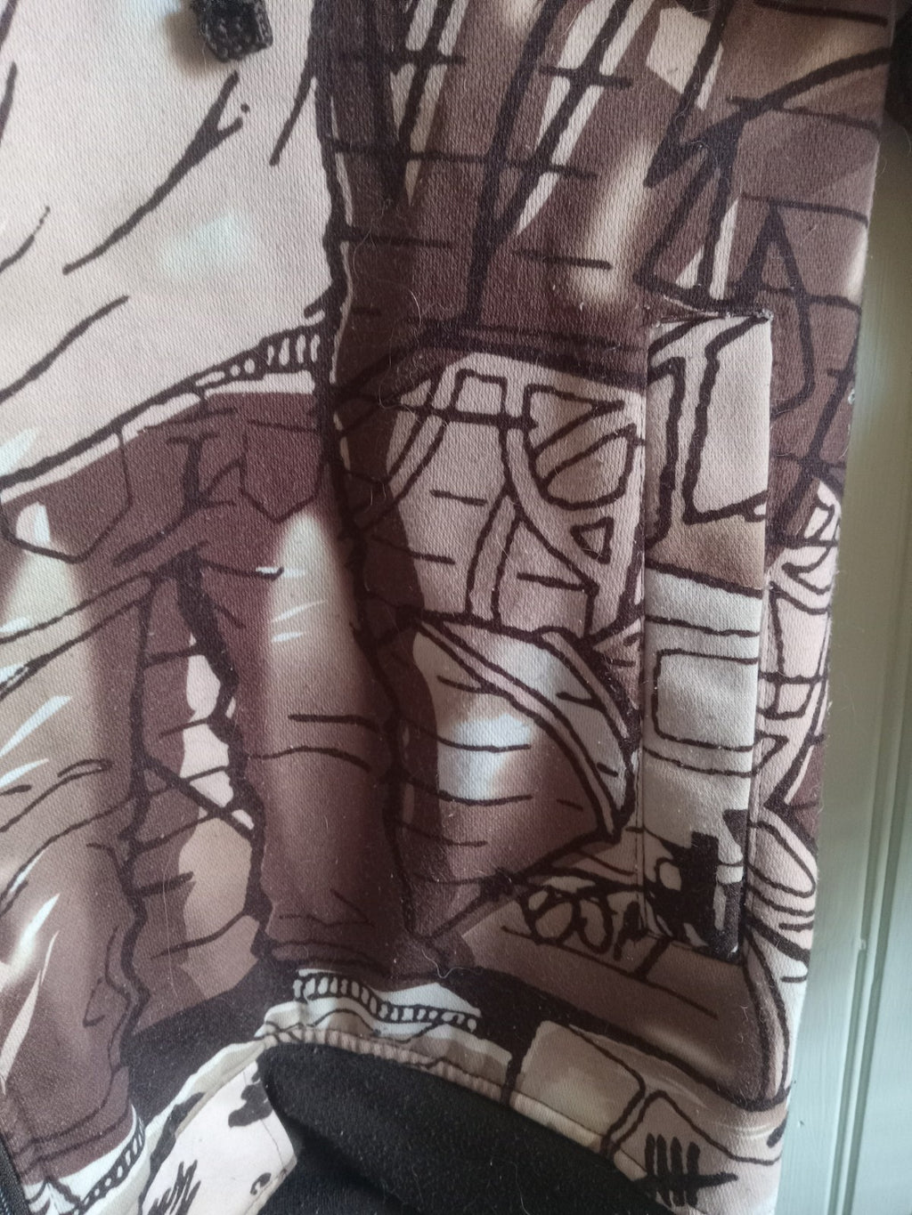 Rawblue Graffiti Zip Hoodie Full Face Mask Urban Streetwear Jacket Men’s Size L