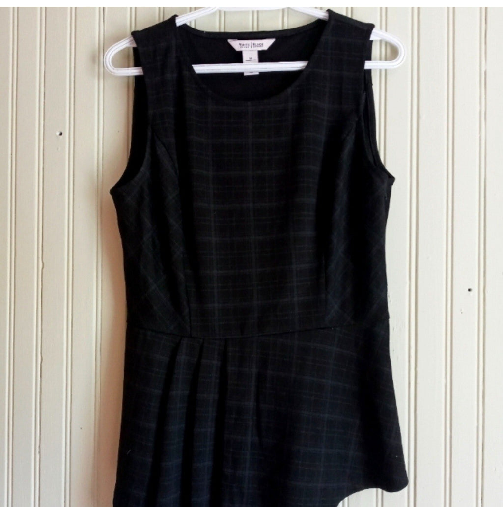 White House Black Market Women’s Peplum Pinstripe Sleeveless Blouse Size Medium