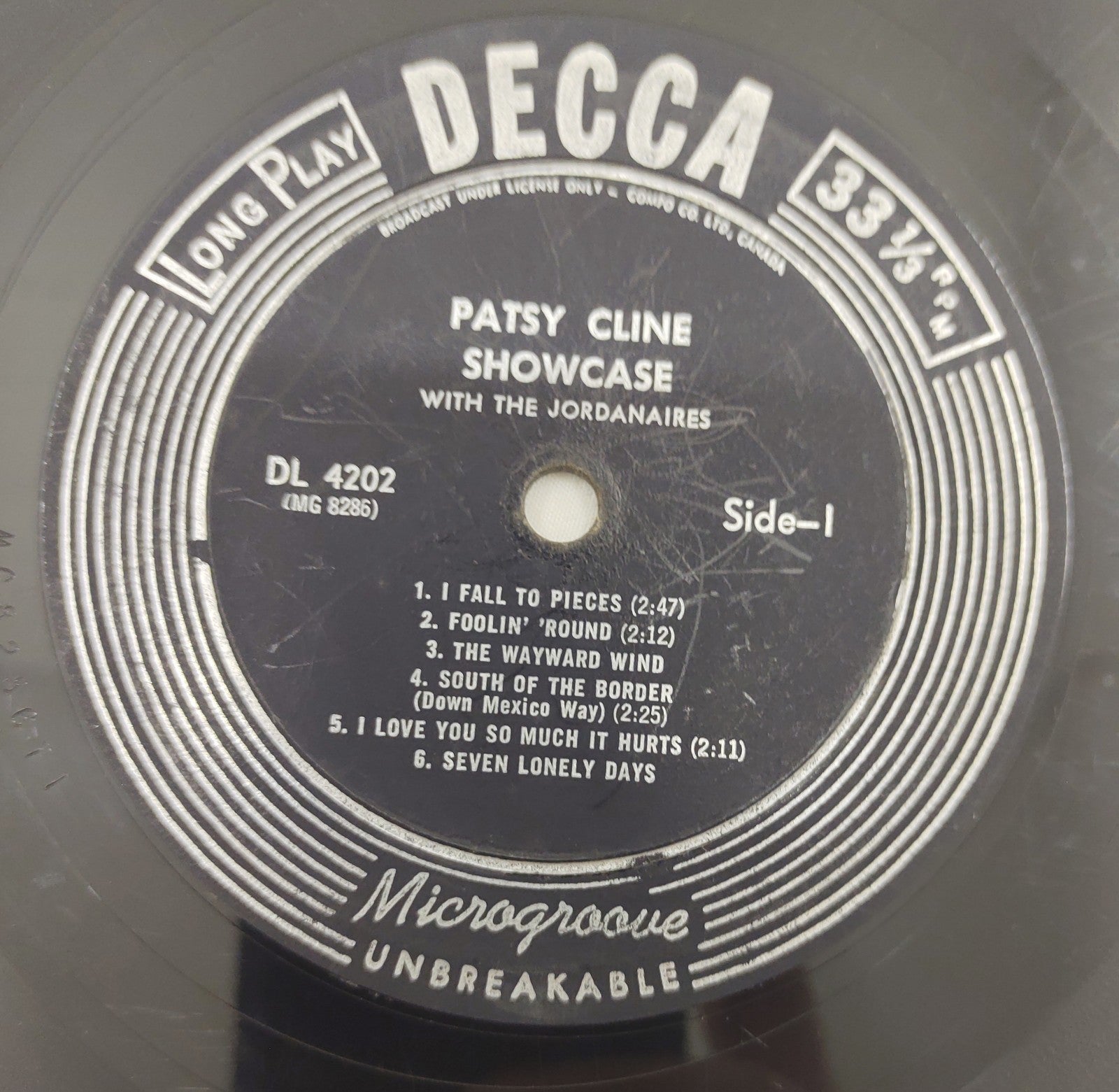 Patsy Cline – Showcase LP Decca DL 4202 Country Classic Vocal Album