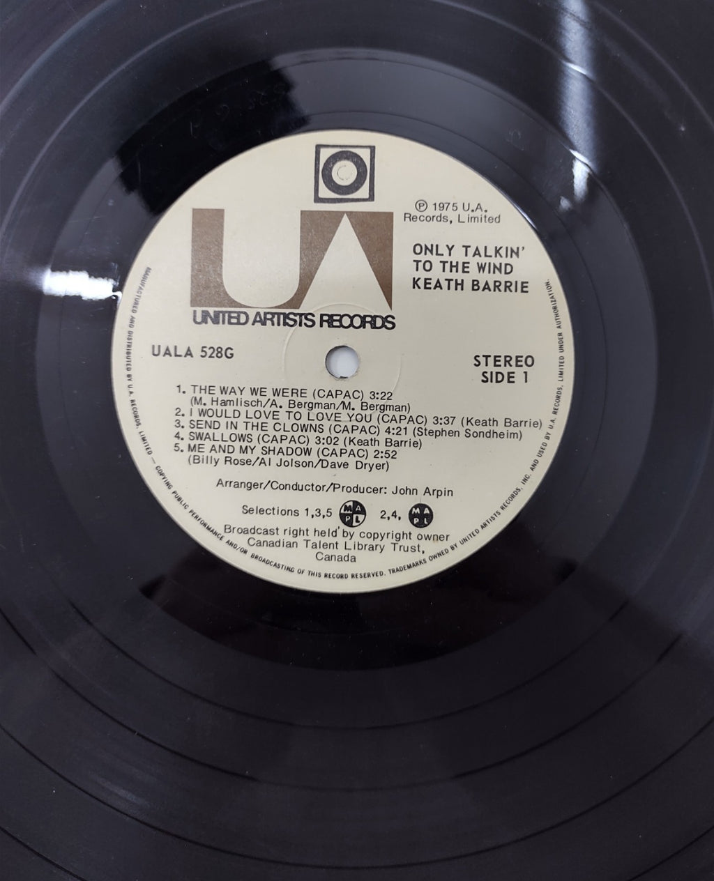Keath Barrie – Only Talkin’ to the Wind (1975) Vinyl LP United Artists Folk