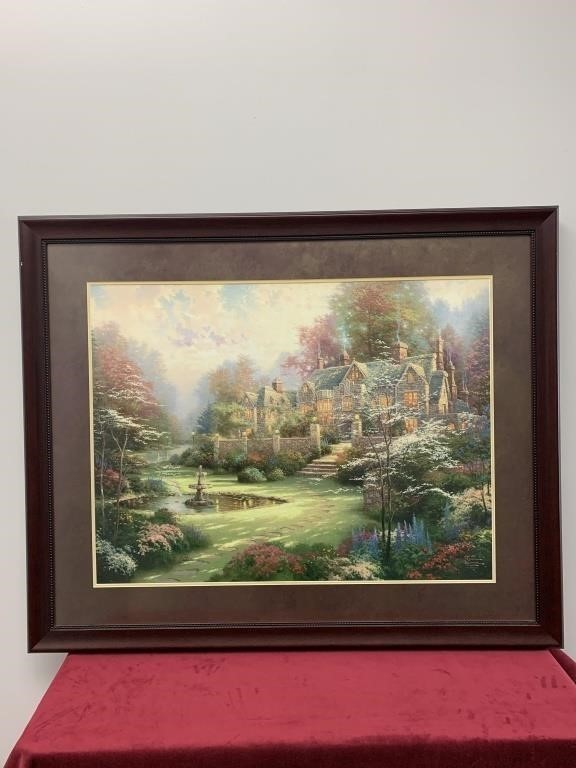 Thomas Kinkade Gardens Beyond Spring Gate Framed Lithograph w COA