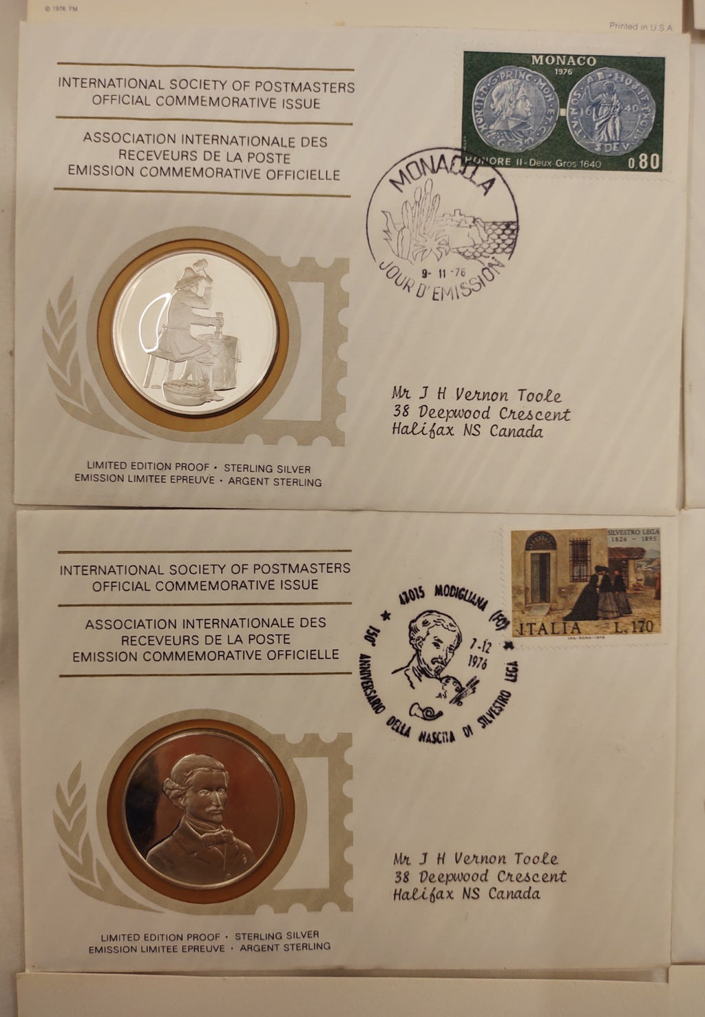 24 ISPM Sterling Silver Proof Medals 1975–76 w/ FDC Envelopes & COAs – Mint