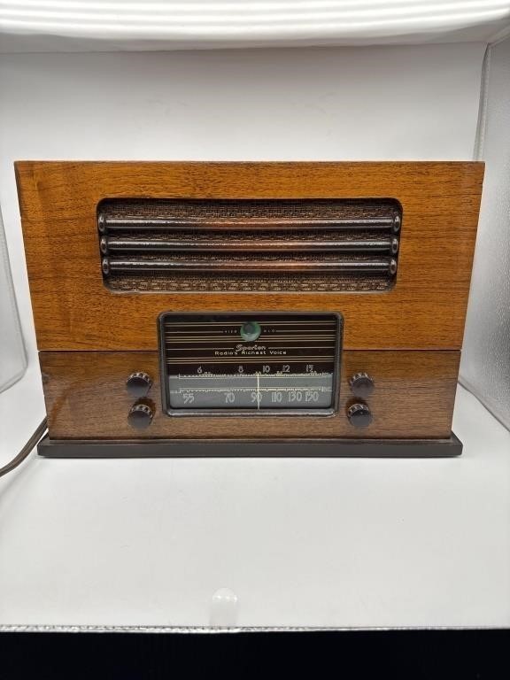 Sparton 6148 Viso-Glo AM/SW Tube Radio (1946) Expert Restored, Green Tuning Eye