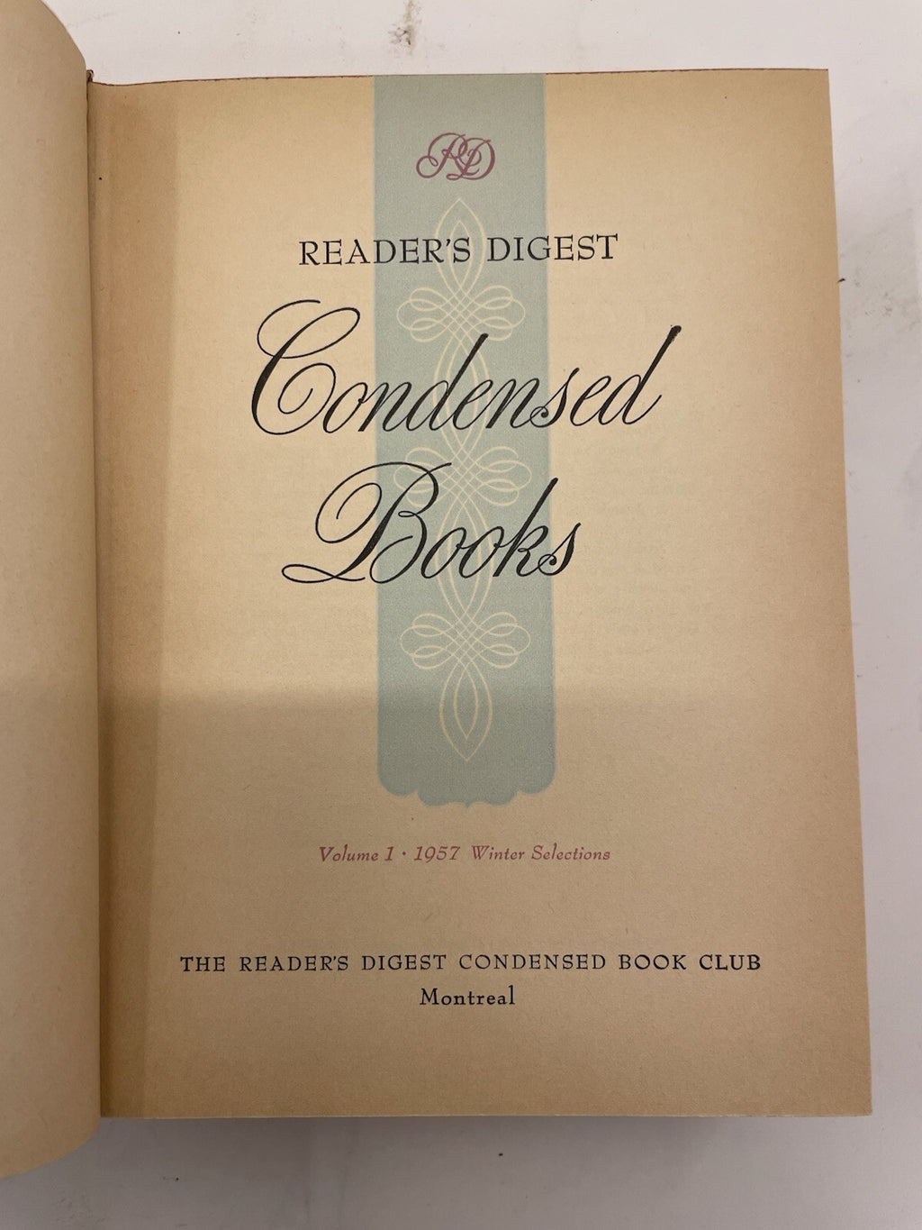 Readers Digest Condensed Books Vol 1 1957 Winter HC - Near Mint