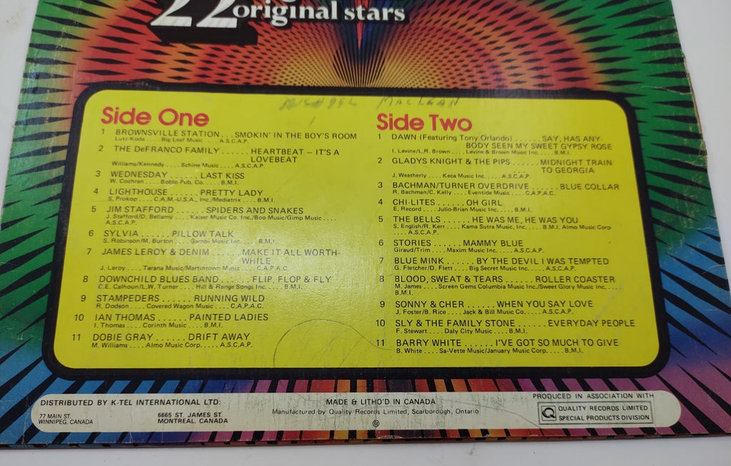 Sound Explosion (1973) Vinyl LP – 22 Original Hits & Stars Pop Rock