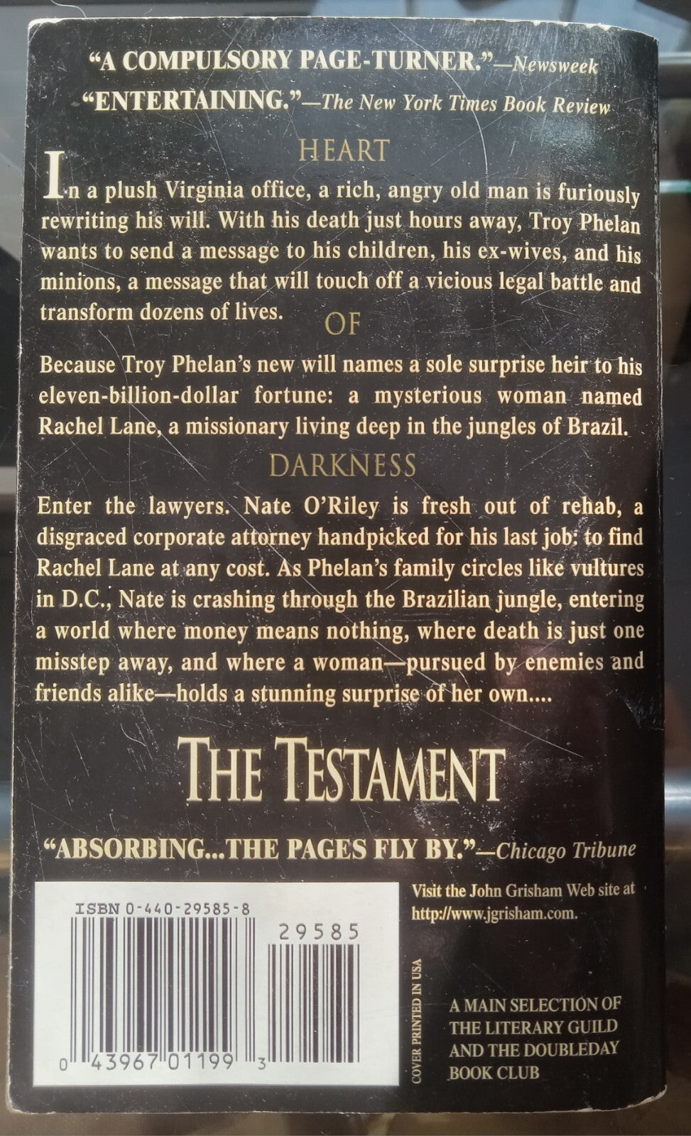 The Testament by John Grisham – 1999 PB Legal Thriller Bestseller