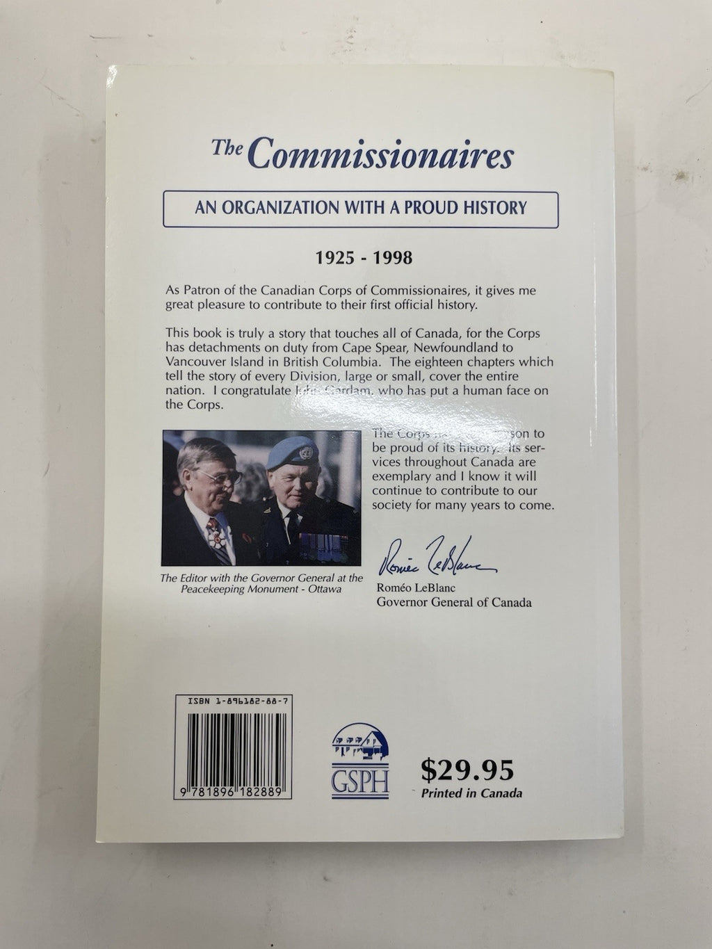 The Commissionaires History 1925–1998 PB Canada Military Memoir RARE Vtg