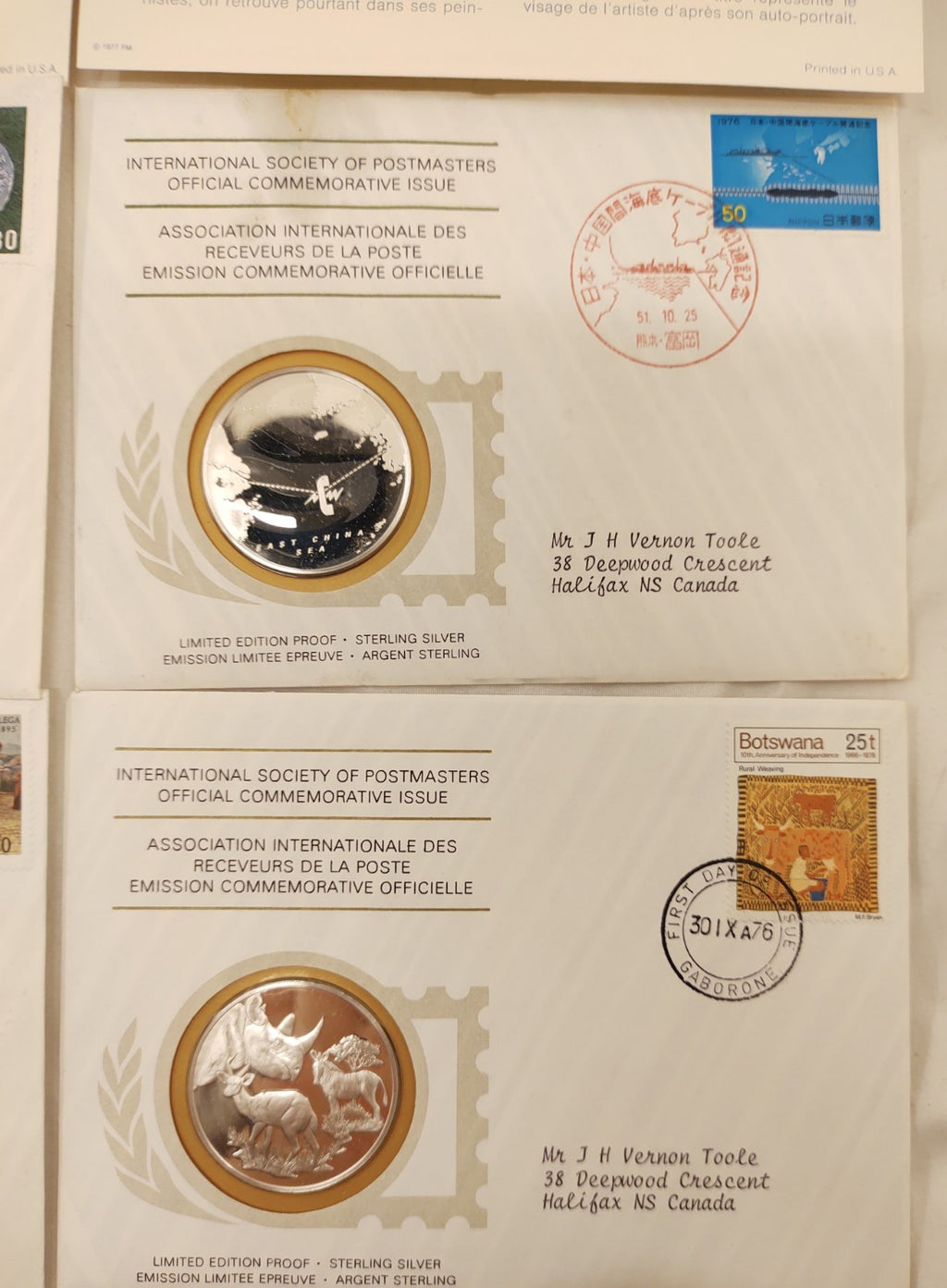 24 ISPM Sterling Silver Proof Medals 1975–76 w/ FDC Envelopes & COAs – Mint