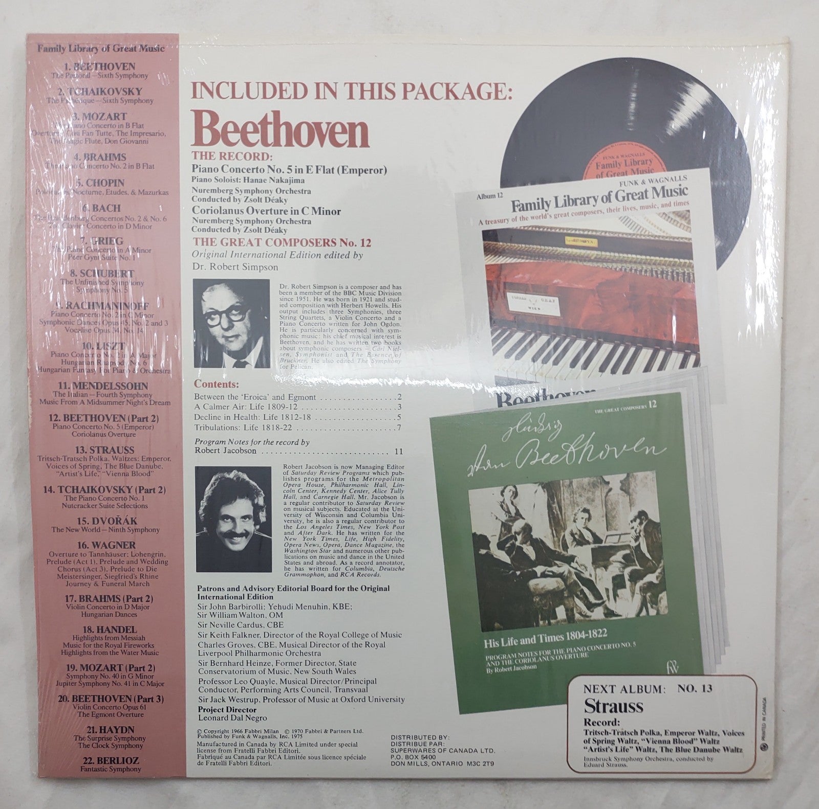 Beethoven Piano Concerto No.5 Emperor LP Funk & Wagnalls RCA Classical Vinyl LP