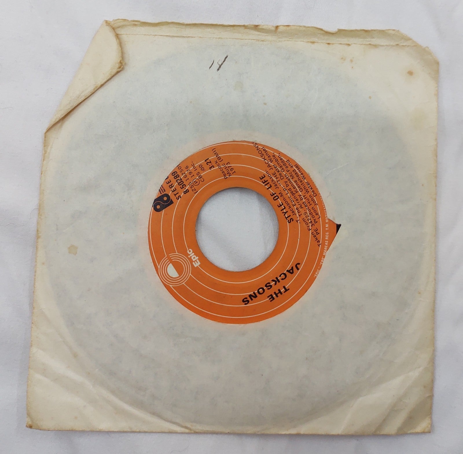The Jacksons: Enjoy Yourself / Style of Life 45 RPM Vinyl Epic 8-50289