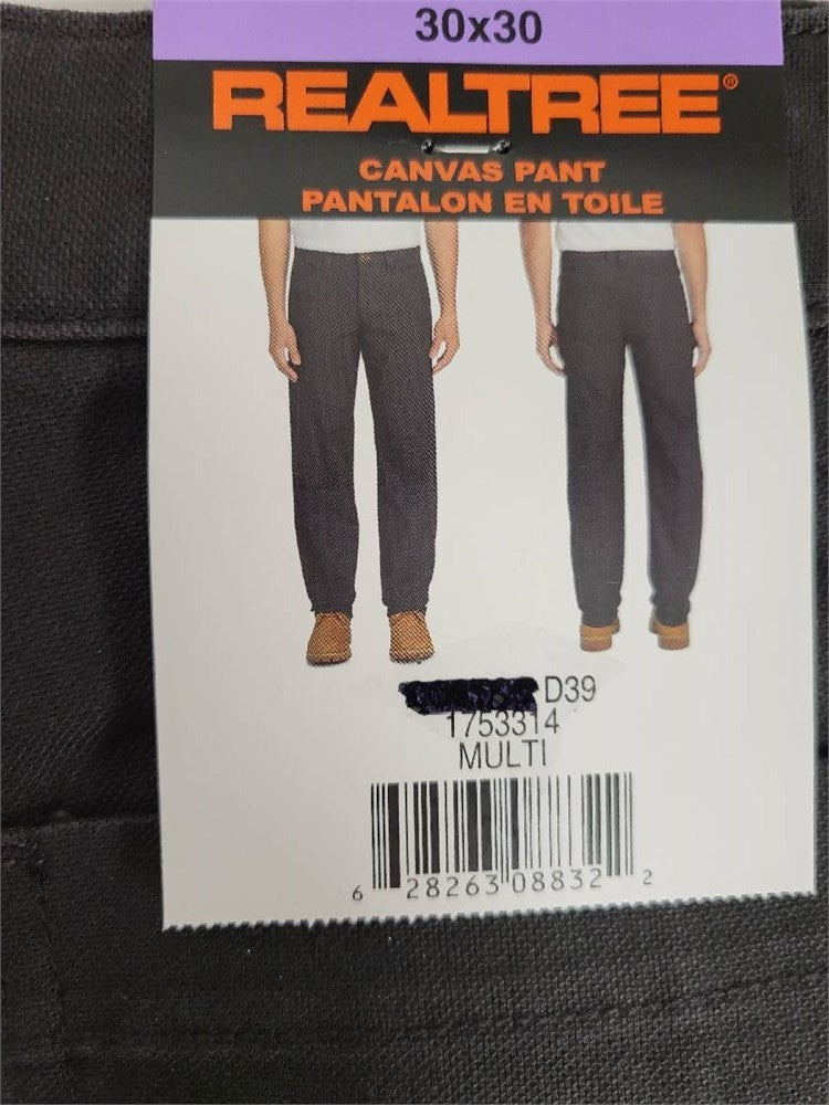 Realtree Pants NWT Men’s 30x30 Dark Grey Canvas Outdoor Hunting Workwear