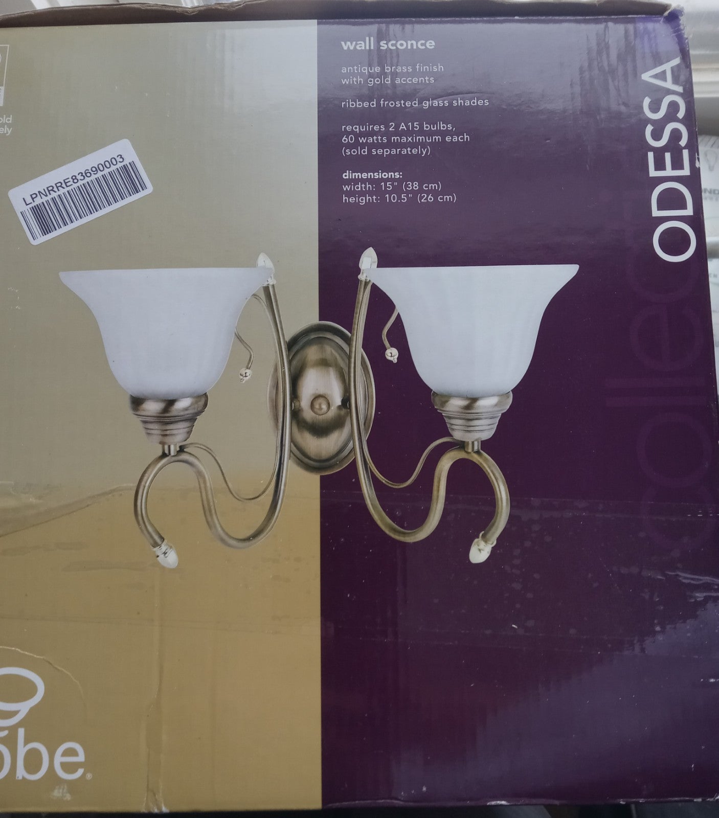 2‑Light Brushed Nickel Bathroom Vanity Sconce – Frosted Glass Shades Fixture