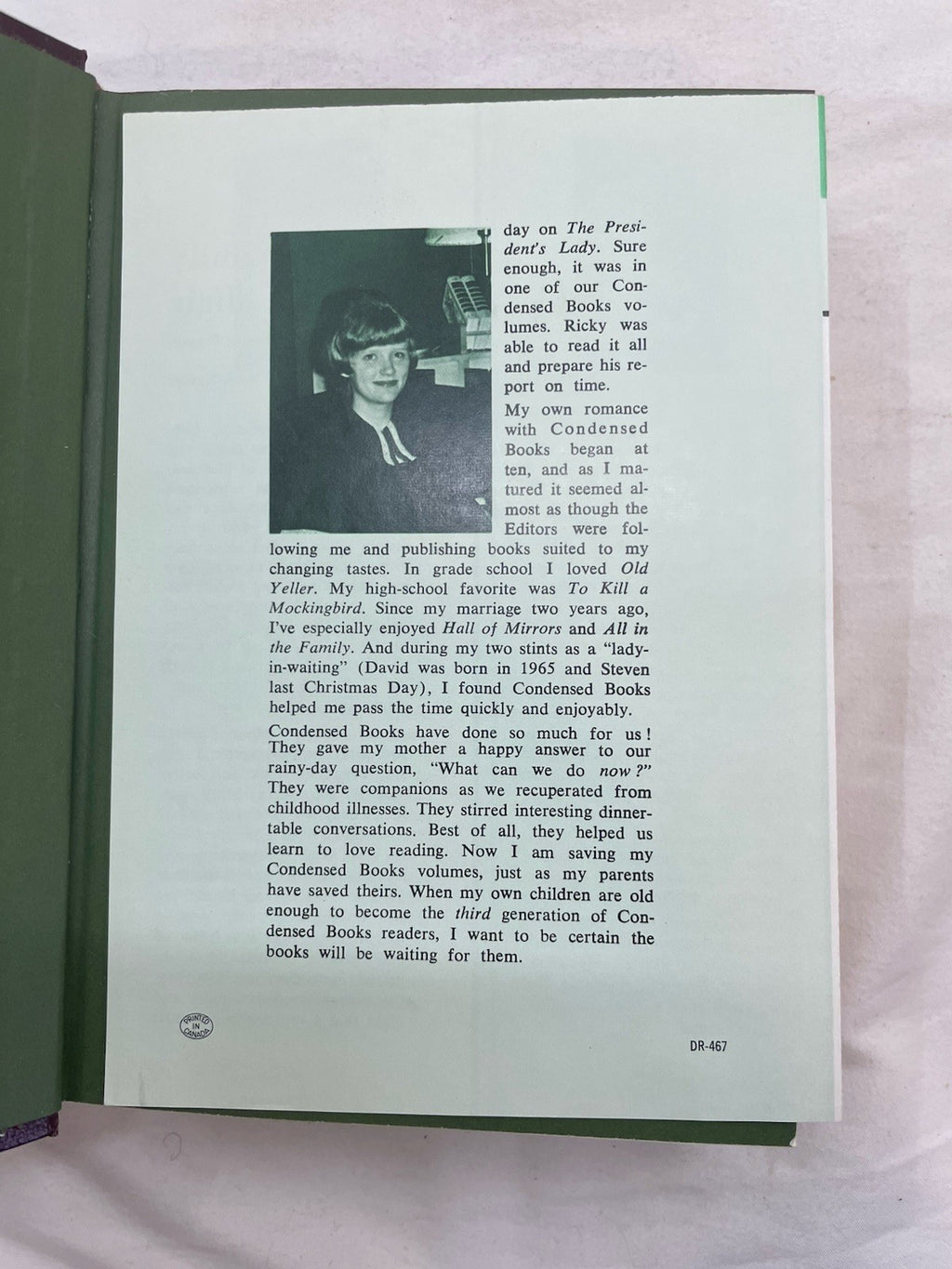 RD Condensed Books 1st Edition  With Slipcover Hardcover 1967 W/ Synopsis Insert