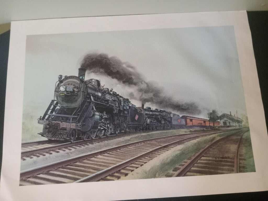 Steam Train Art Print – Signed by Gil Reid – Railroad Collectible