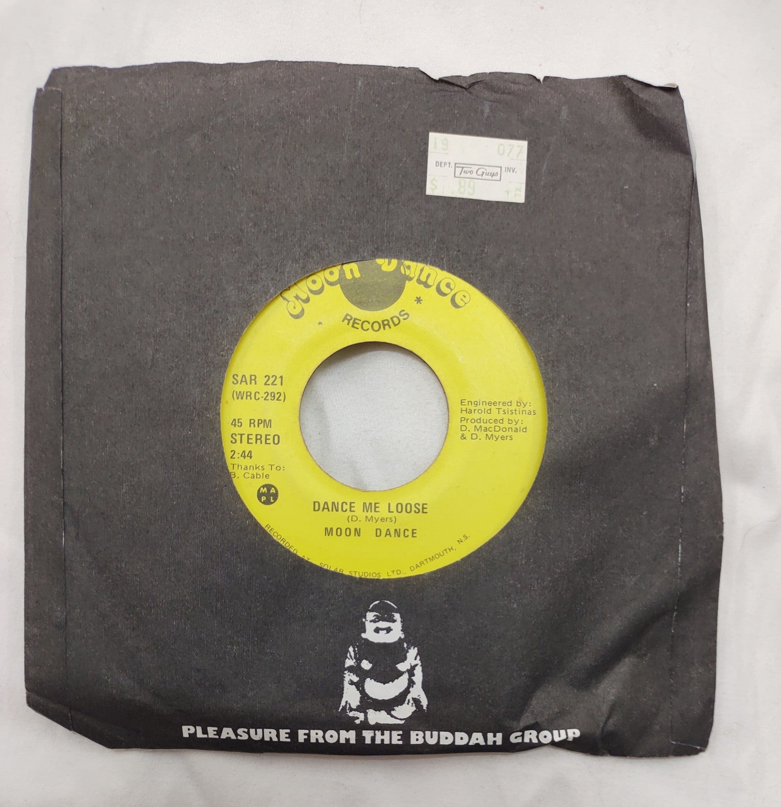 Moon Dance – Dance Me Loose 7” Moon Dance SAR 221 Canada NS Press