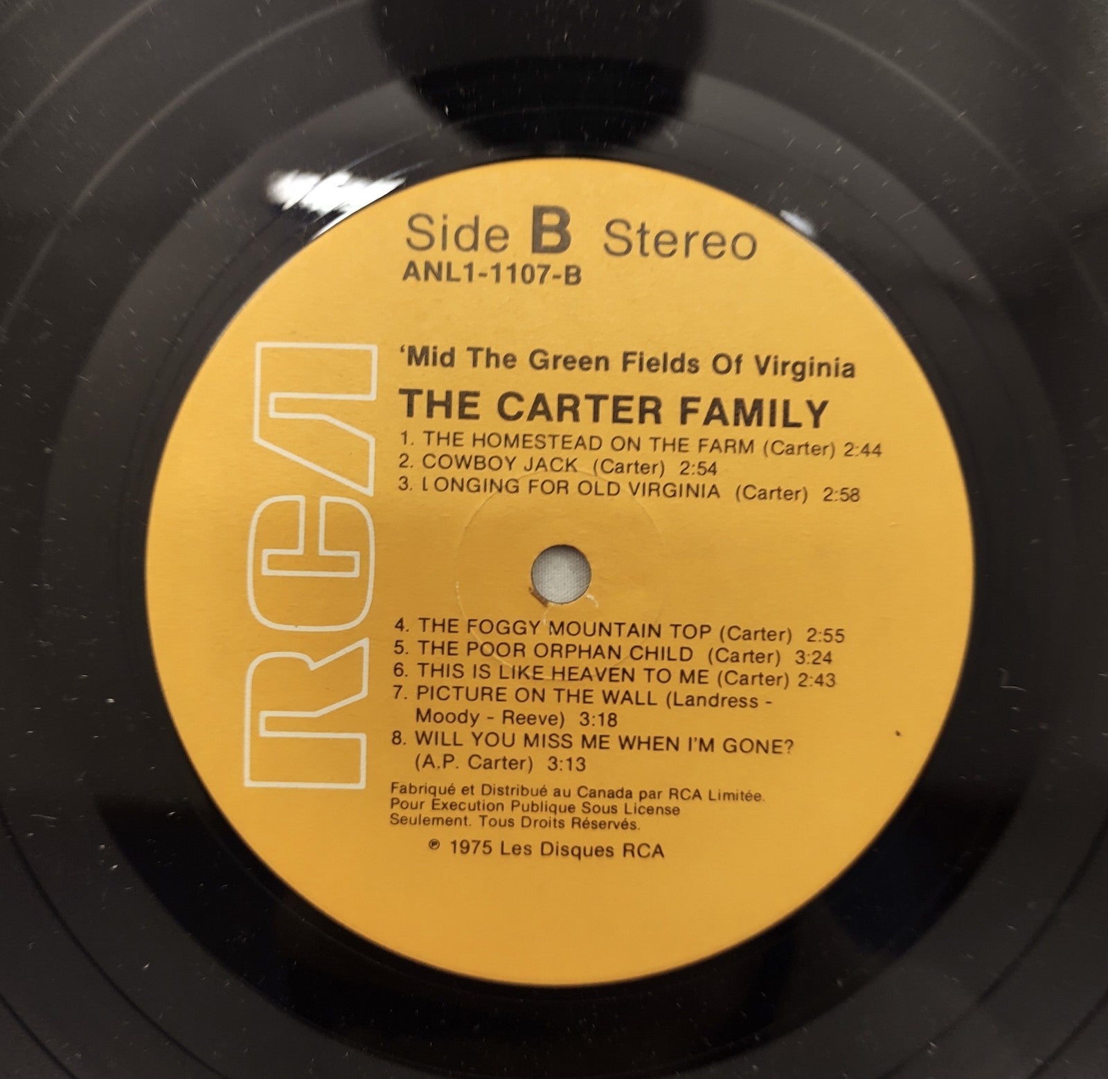 Carter Family - ’Mid The Green Fields Of Virginia LP RCA ANL1-1107 Canada 1975