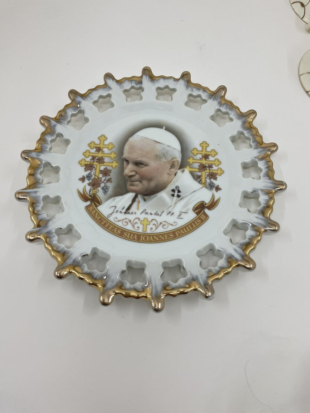 Pope John Paul II 1984 Canada Visit Plate Commemorative Porcelain Vatican