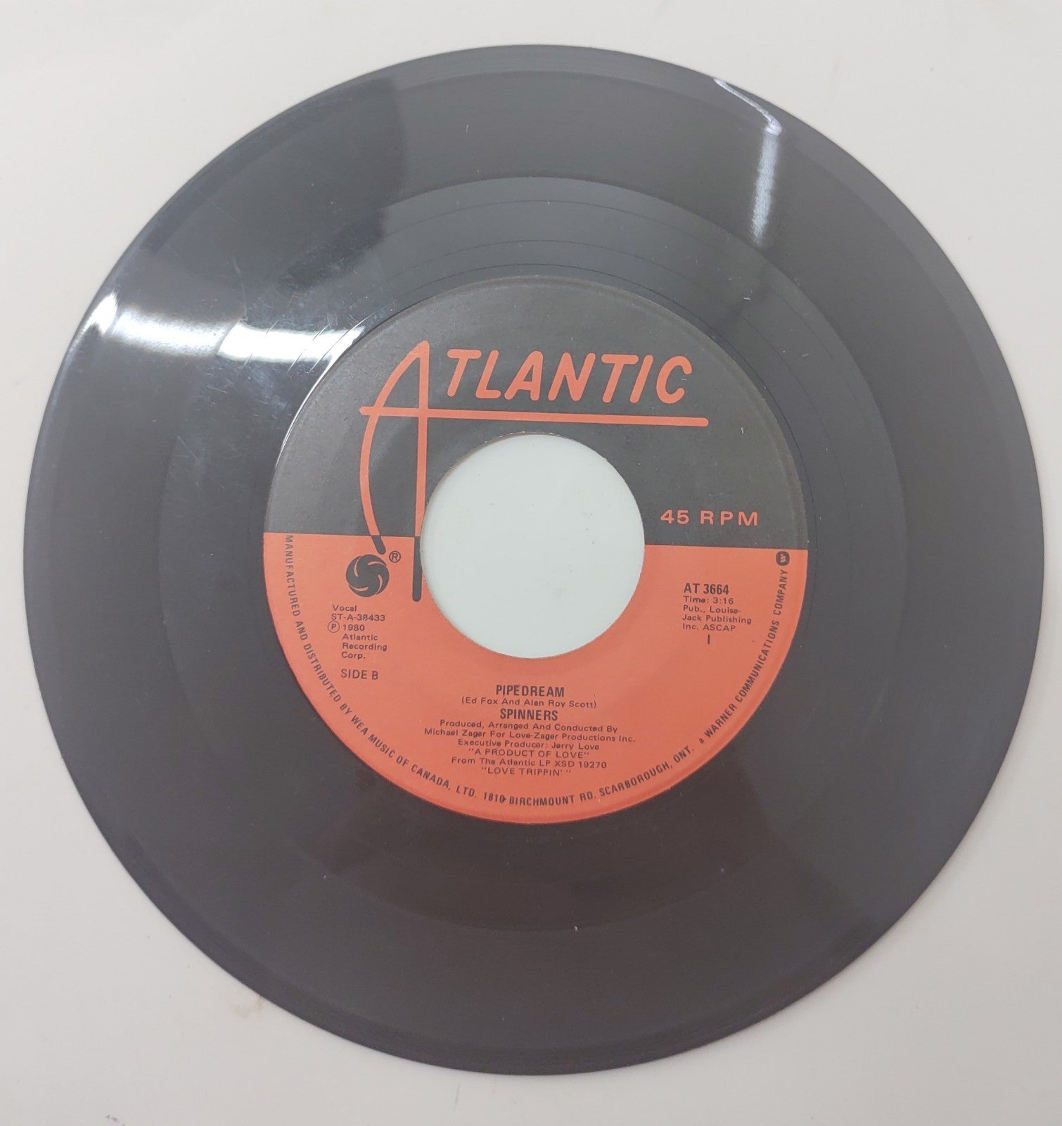 Spinners Pipedream / Love Trippin’ 7" 45 RPM Vinyl 1980 Atlantic