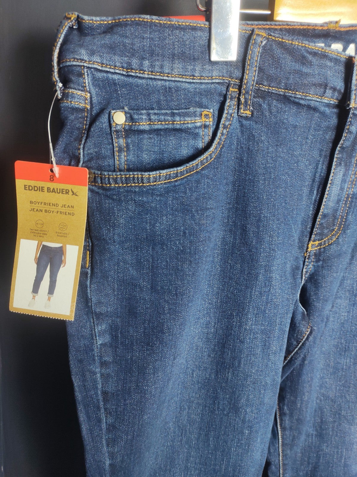 Eddie Bauer Women’s Boyfriend Jeans Size 8 Medium Wash Denim Casual