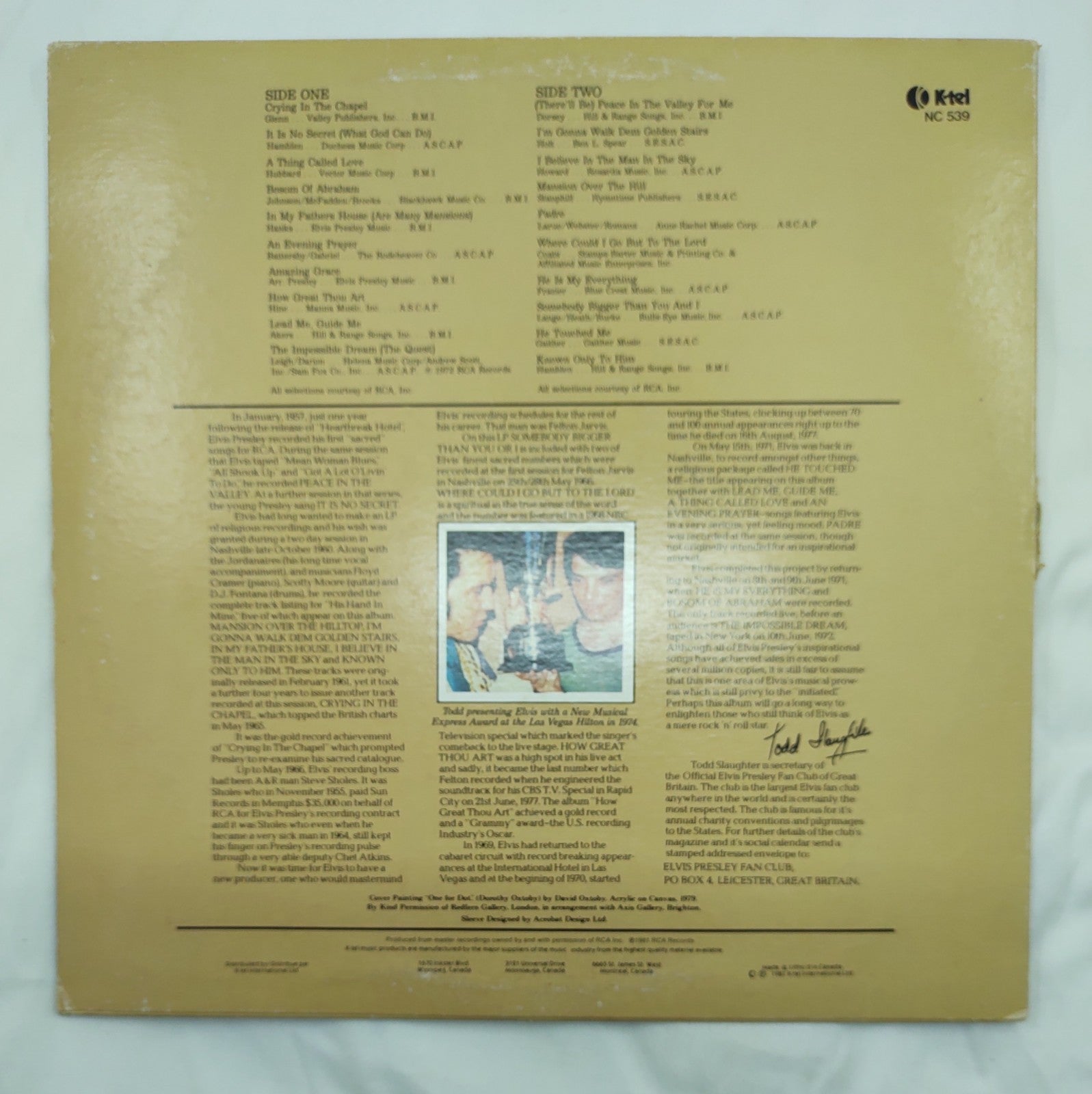 Elvis Presley – Inspirations LP K-Tel NC539 1970s Compilation Vinyl VG
