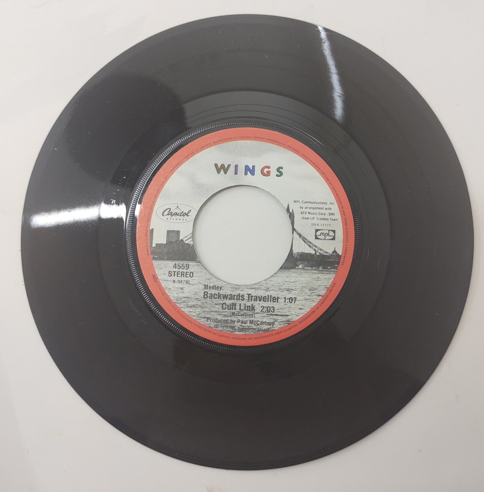 Wings With a Little Luck 7" 45 Vinyl Single 1978 Capitol Cat 4559
