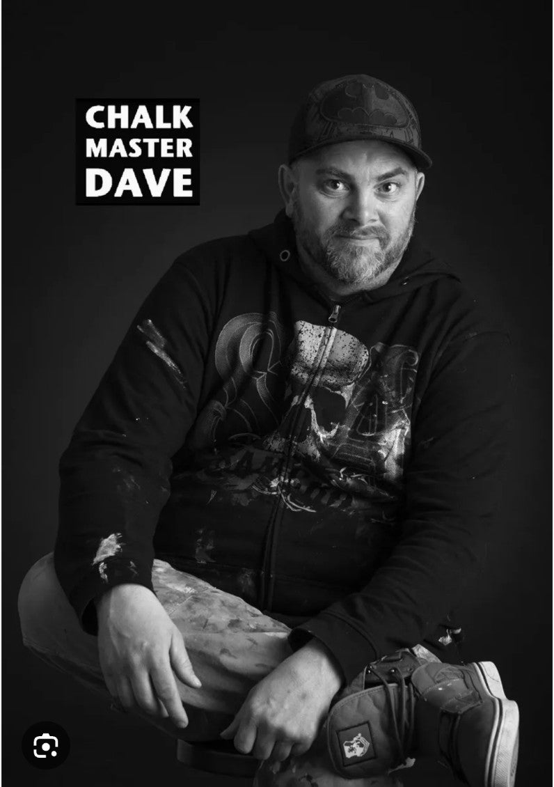 Chalk Master Dave Original Acrylic Painting on Canvas Signed Artwork