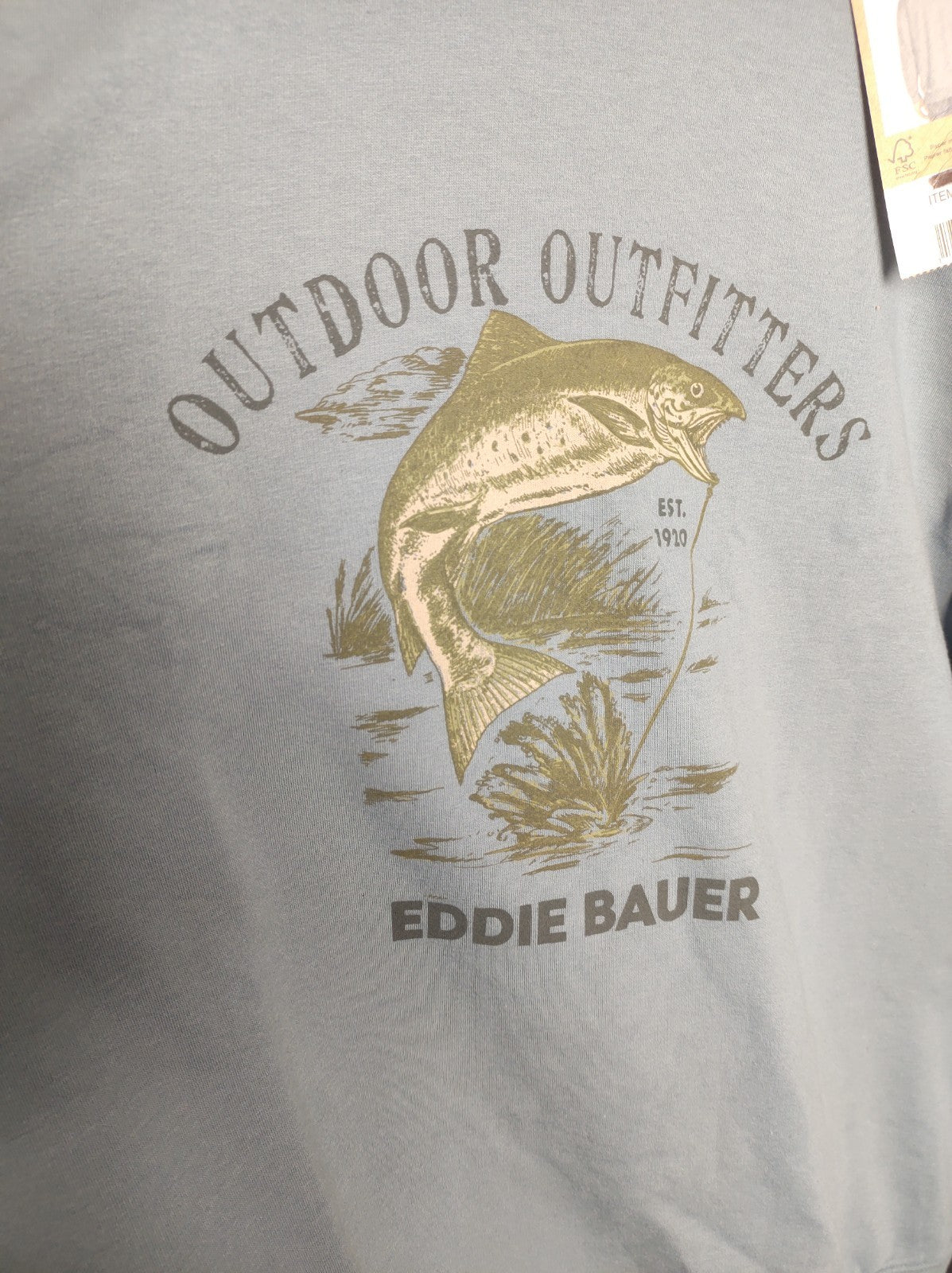 Eddie Bauer Men’s Slate Blue Fleece Sweatshirt Pullover Size M NWT