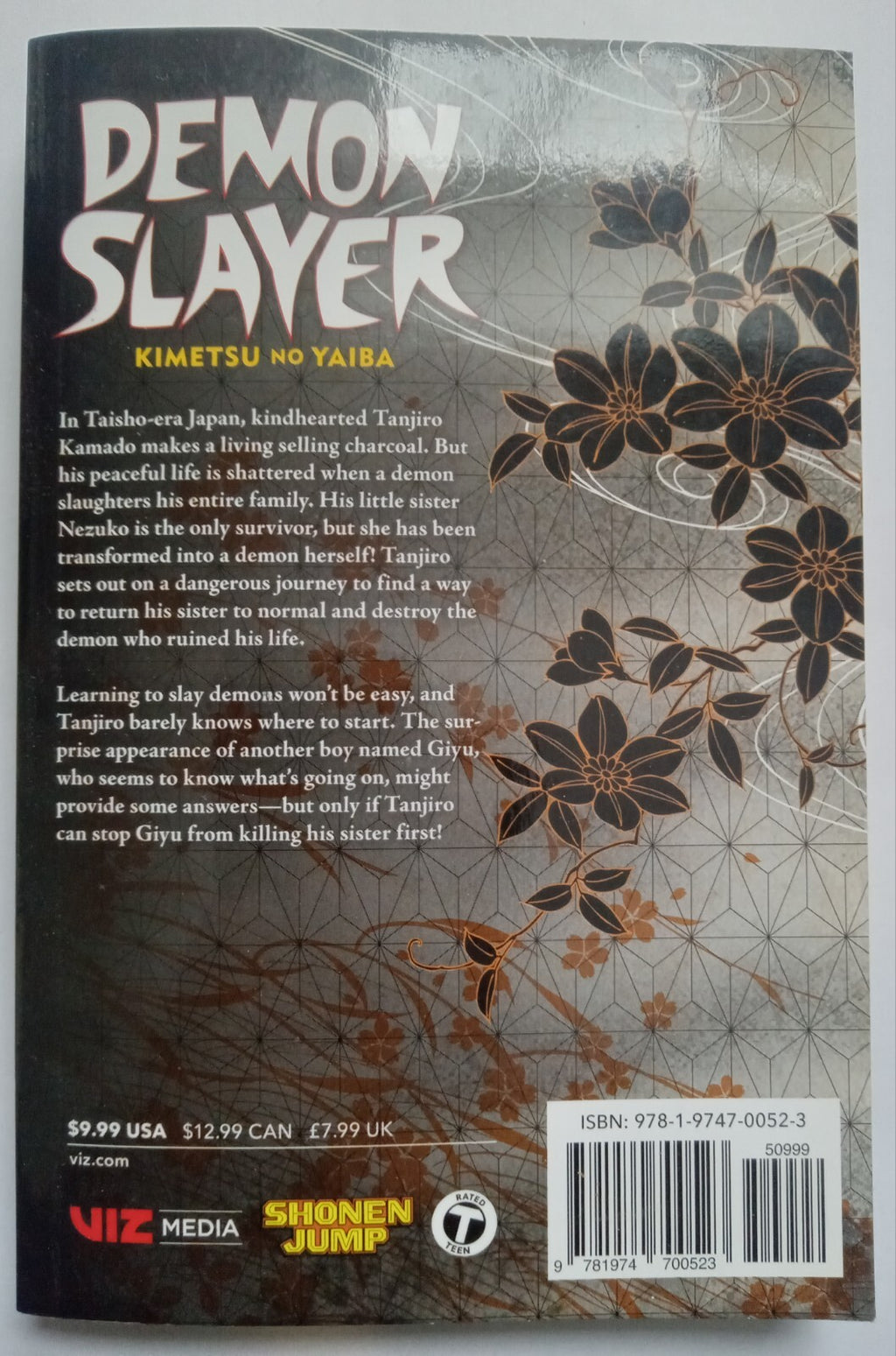 Demon Slayer: Kimetsu no Yaiba Vol. 1 Manga Comic Book by Koyoharu Gotouge (VG+)