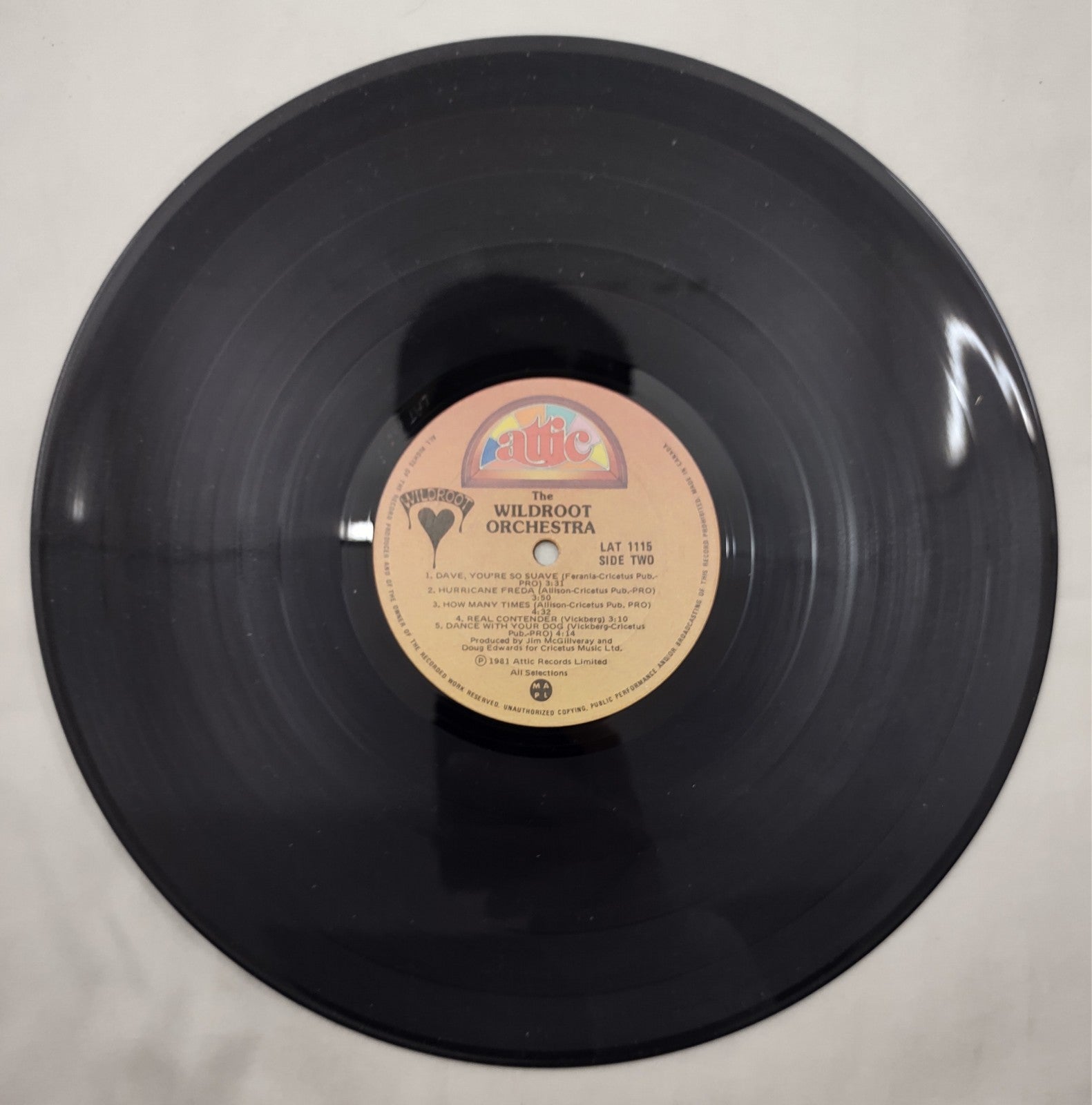 Wildroot Orchestra LP Attic LAT 1115 Canada 1981 MAPL “Dave You’re So Suave