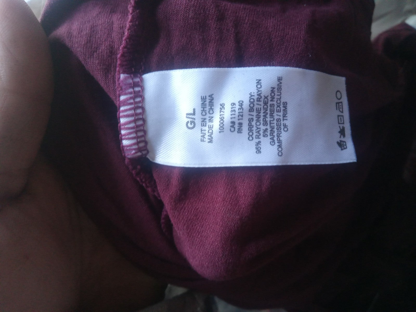 Cowl Neck Turtle Neck Long Sleeve Burgundy Shirt