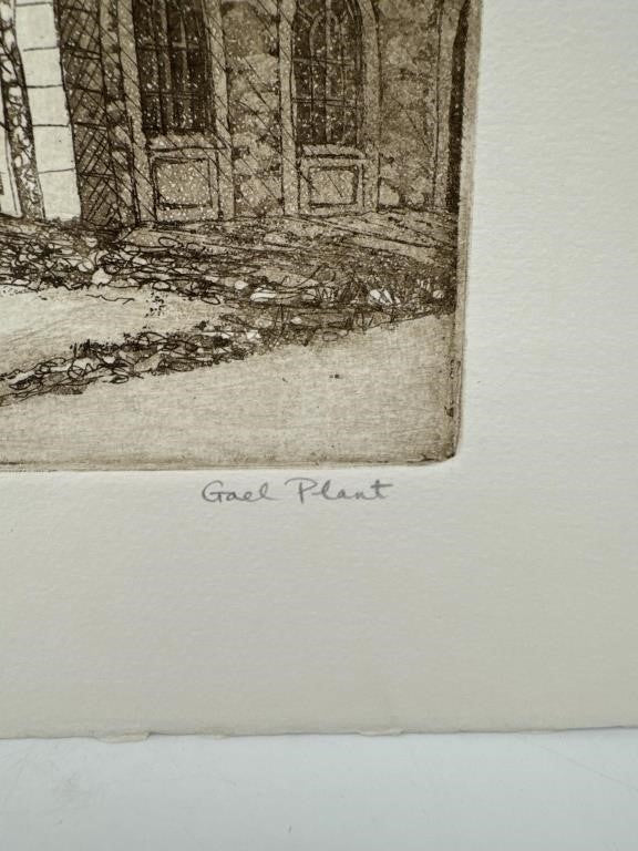 Gael Plant Etching “Murray Park Chalet” Signed 1/20 Limited Edition 14x11