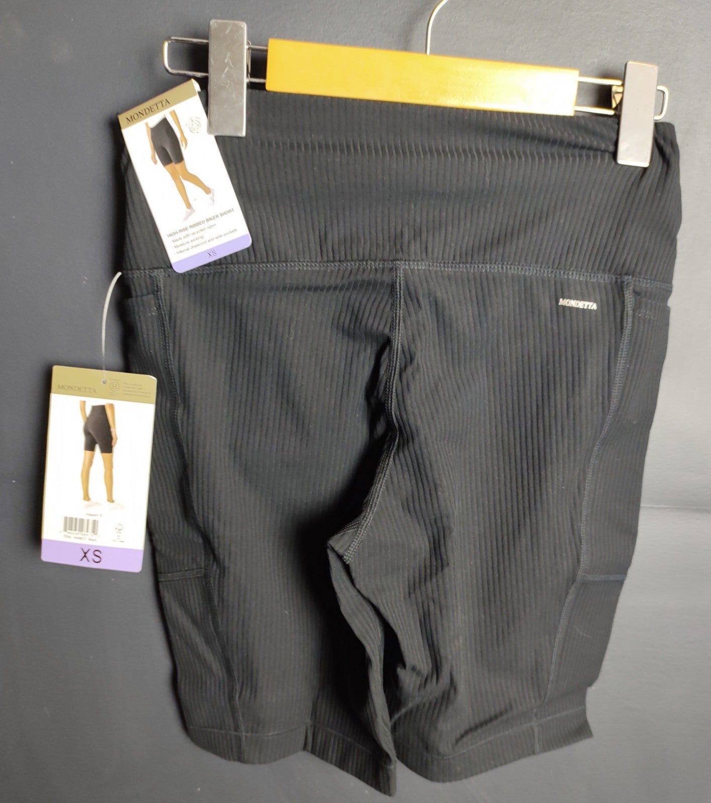 Mondetta Black Ribbed Bike Shorts NWT Women’s Activewear Gym Yoga Shorts