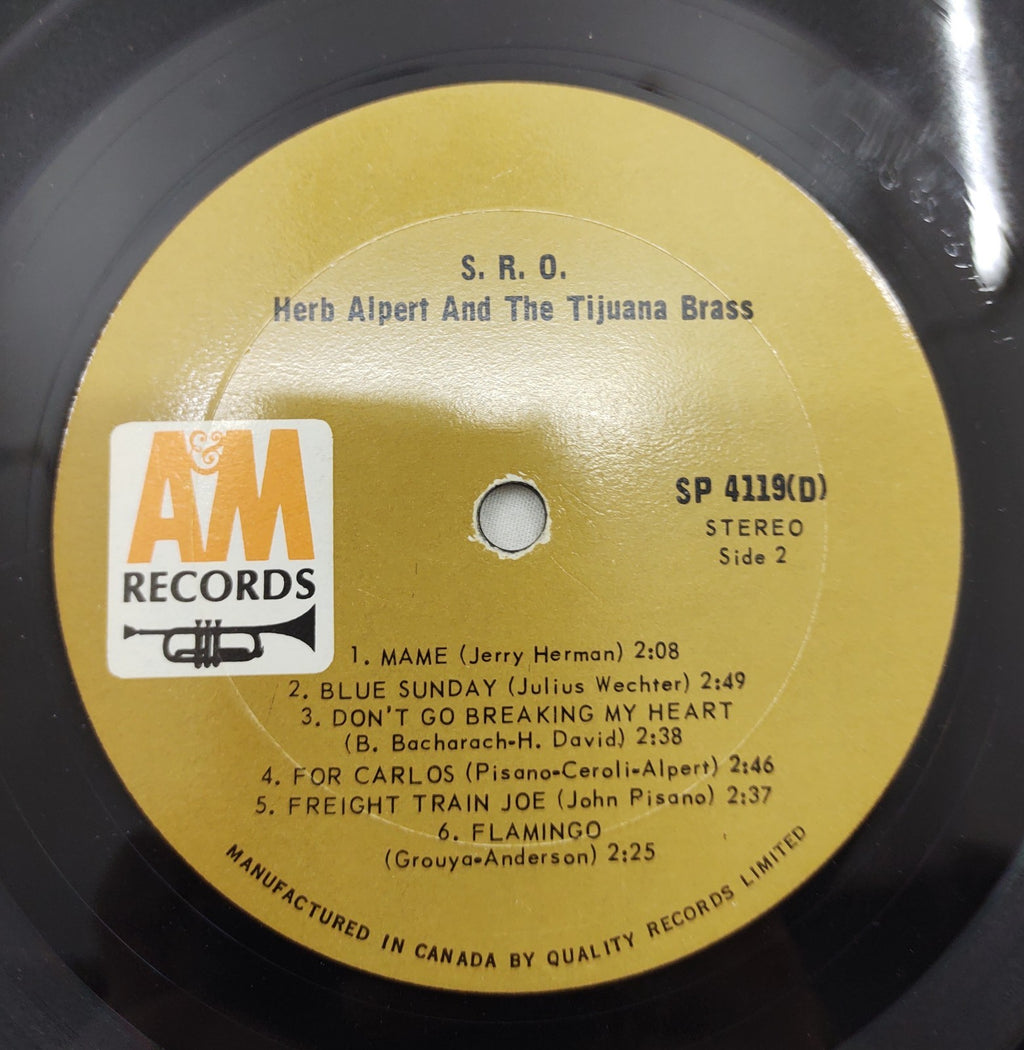 Herb Alpert & Tijuana Brass – S.R.O. LP A&M SP 4119 Canada Stereo Jazz